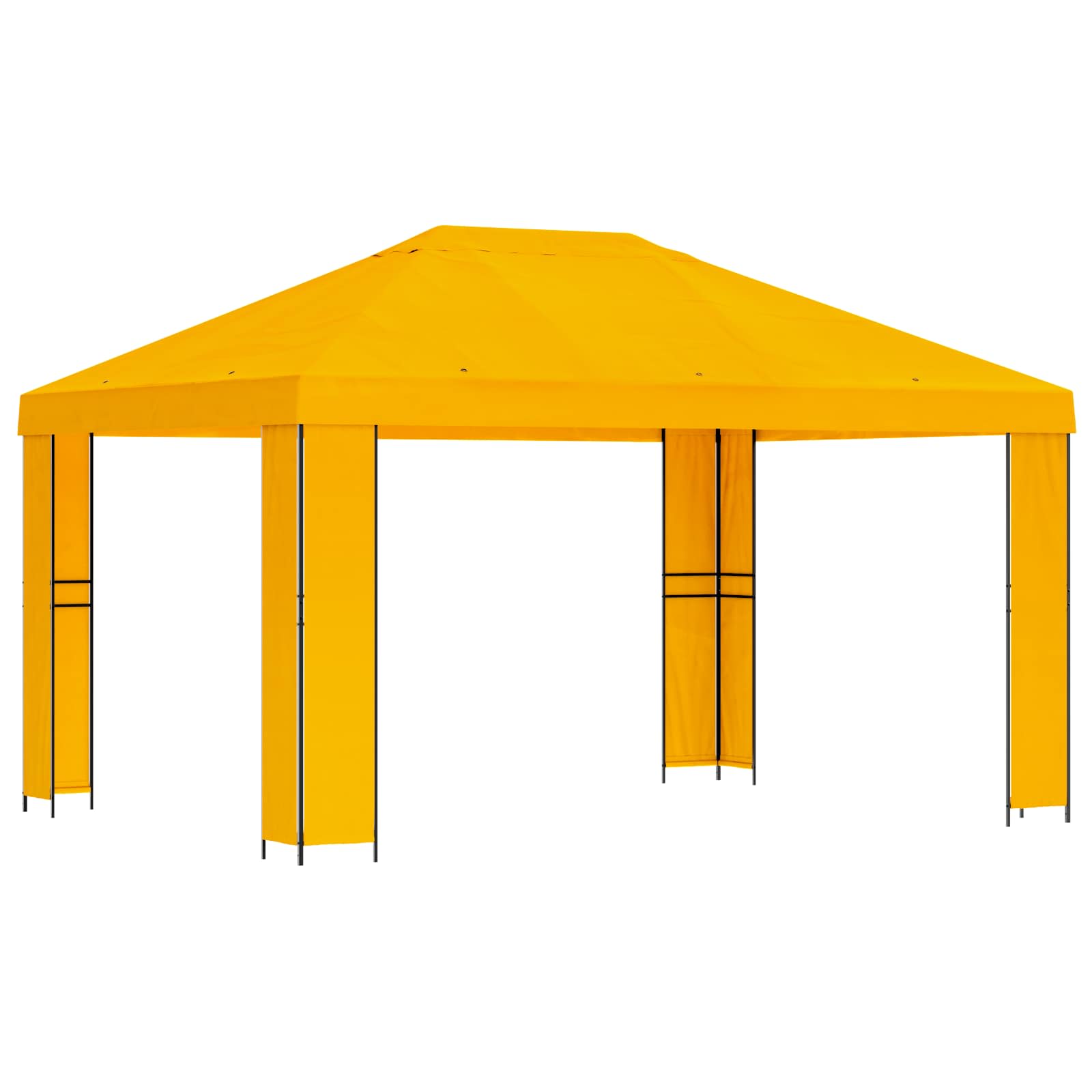 Cenador 4 x 3 m Amarillo Poliéster y Acero 190 gsm