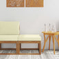 2-Piece Solid Acacia Wood Outdoor Middle Sofa
