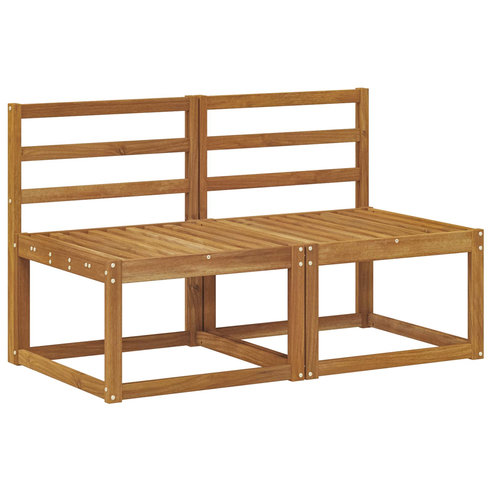 2 Pieza Sofá intermedio de exterior Madera de Acacia Sólida