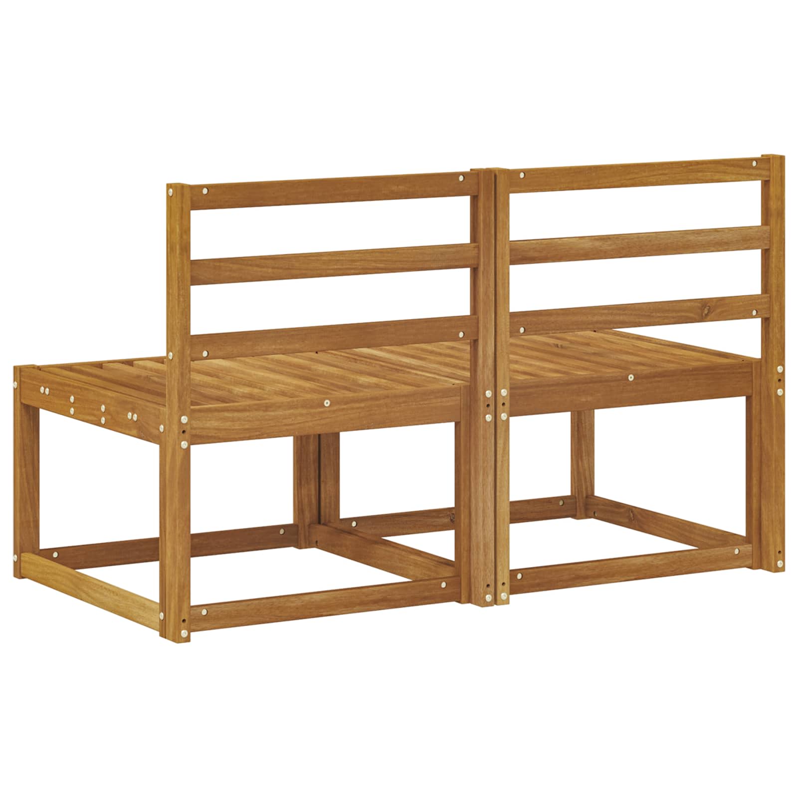 2 Pieza Sofá intermedio de exterior Madera de Acacia Sólida