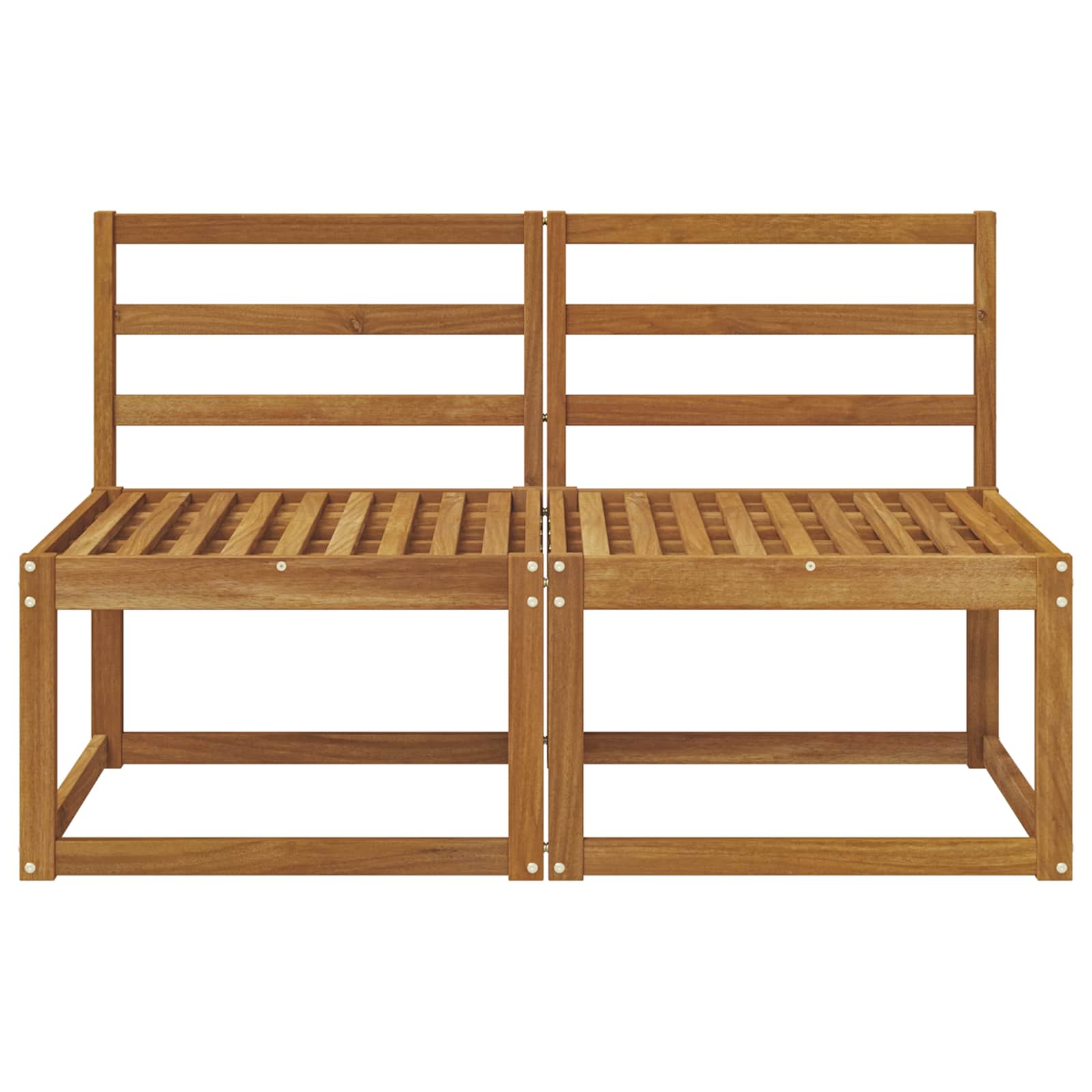 2 Pieza Sofá intermedio de exterior Madera de Acacia Sólida