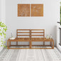 2-Piece Solid Acacia Wood Outdoor Middle Sofa