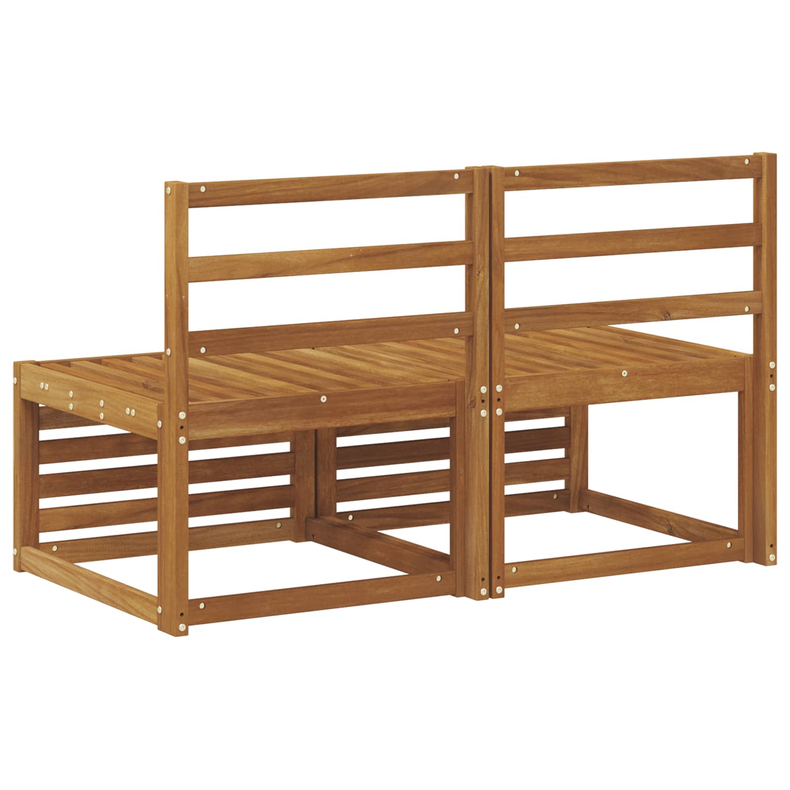 2 Pieza Sofá intermedio de exterior Madera de Acacia Sólida