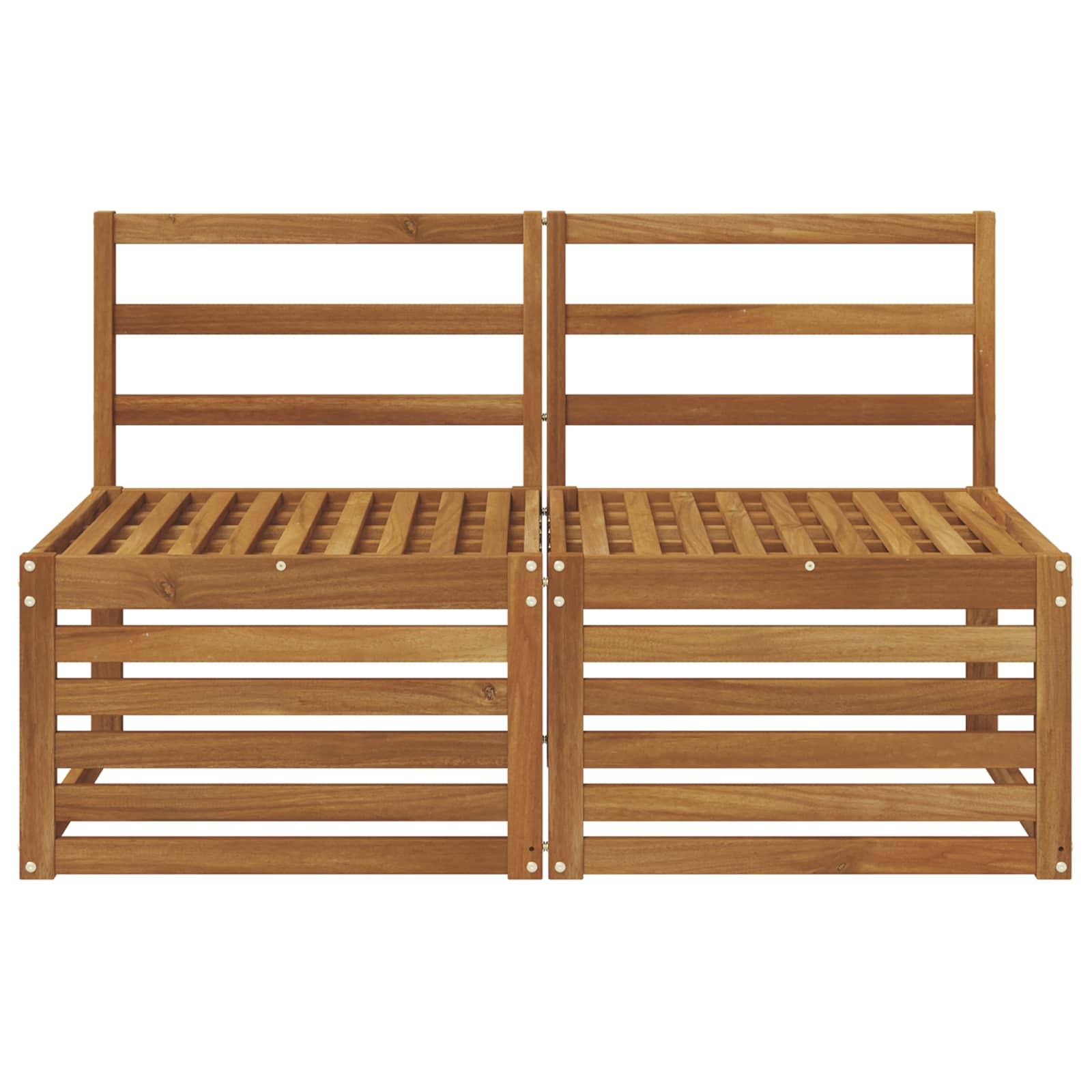 2 Pieza Sofá intermedio de exterior Madera de Acacia Sólida