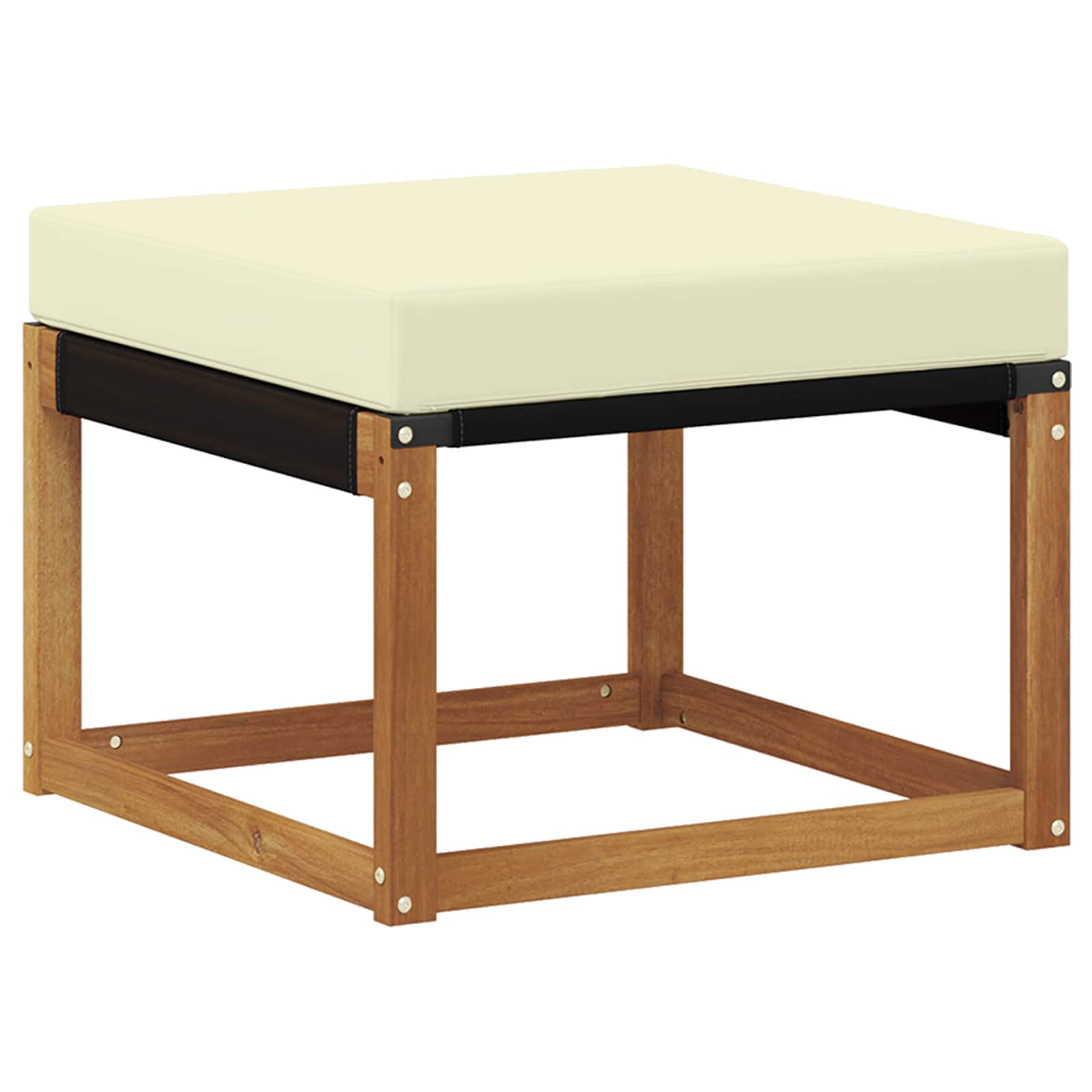 Reposapiés de exterior Madera maciza de Acacia y Tela Textilene