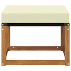 Reposapiés de exterior Madera maciza de Acacia y Tela Textilene