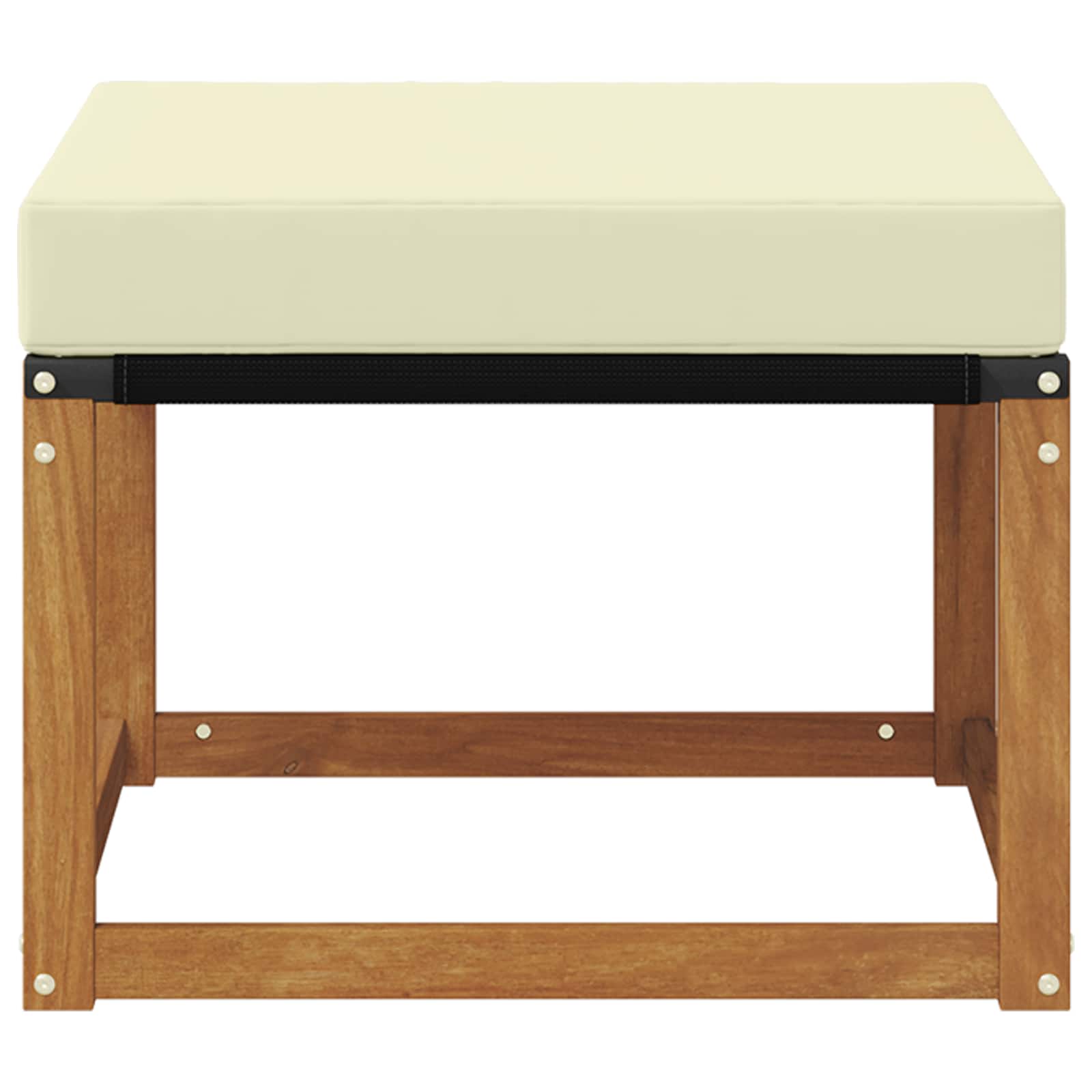 Reposapiés de exterior Madera maciza de Acacia y Tela Textilene