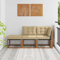 Unidades de Sofá Modular de Exterior 3 Pieza Natural y Beige