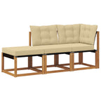 Unidades de Sofá Modular de Exterior 3 Pieza Natural y Beige