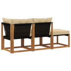 Unidades de Sofá Modular de Exterior 3 Pieza Natural y Beige