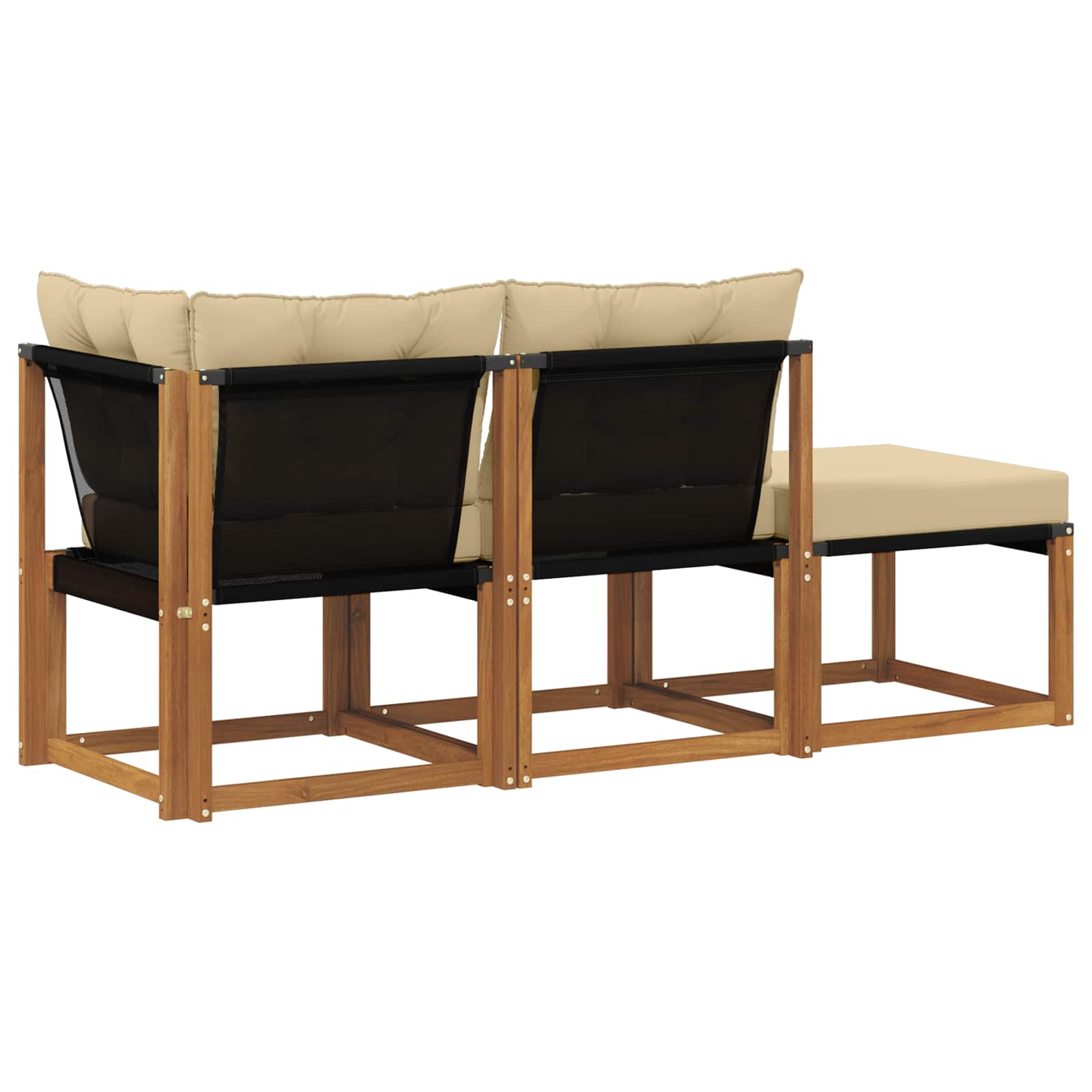 Unidades de Sofá Modular de Exterior 3 Pieza Natural y Beige