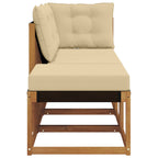 Unidades de Sofá Modular de Exterior 3 Pieza Natural y Beige