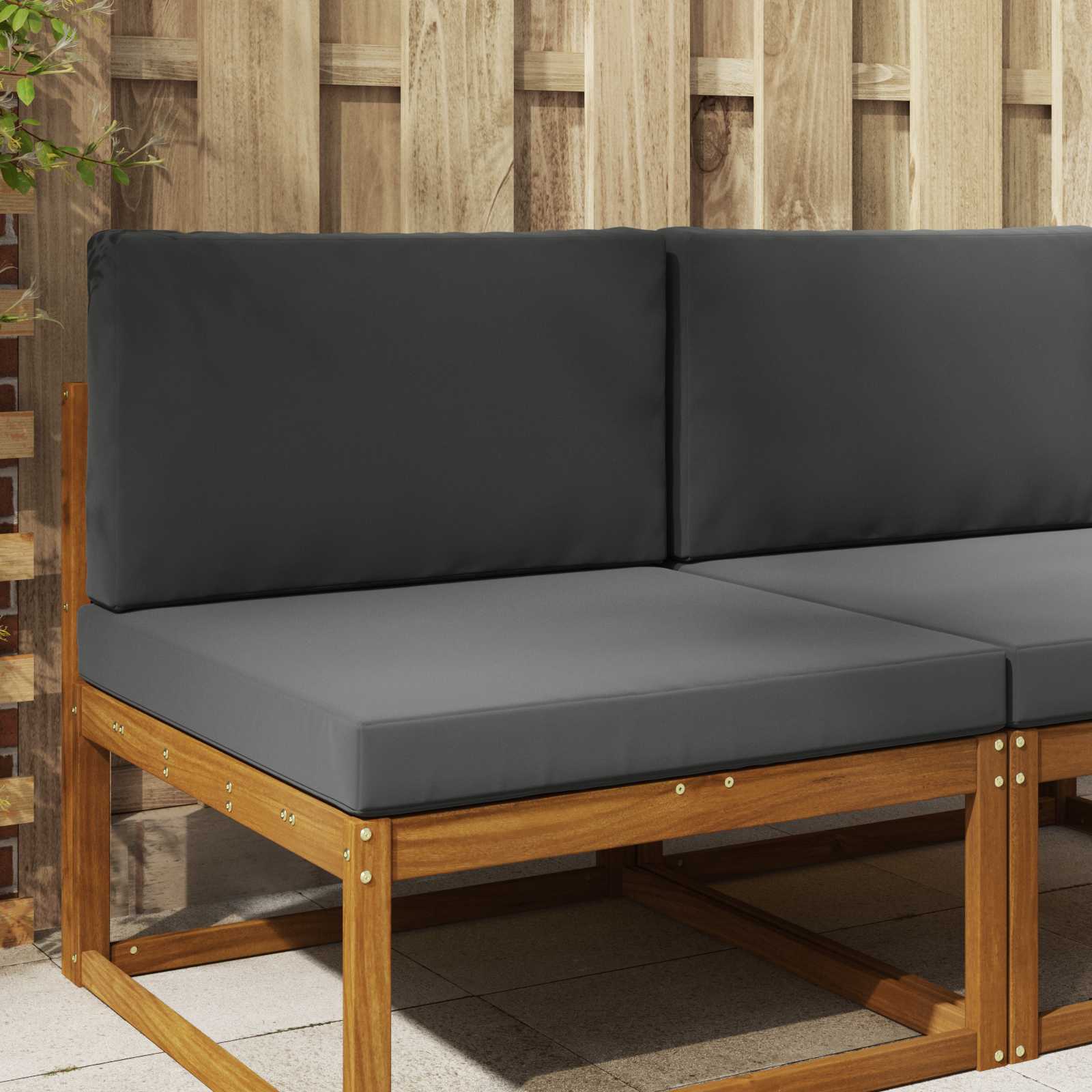 Cojín para sofá de exterior 2 pcs Antracita Poliéster