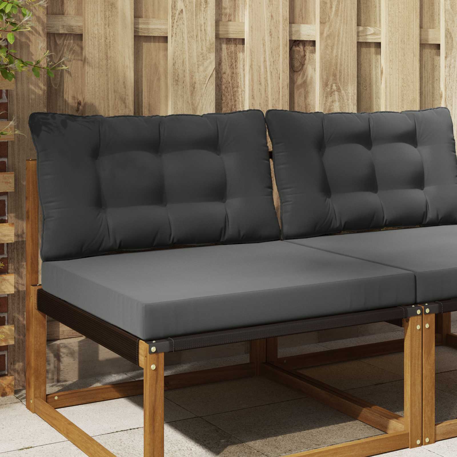 Cojín para sofá de exterior 2 pcs Antracita Poliéster