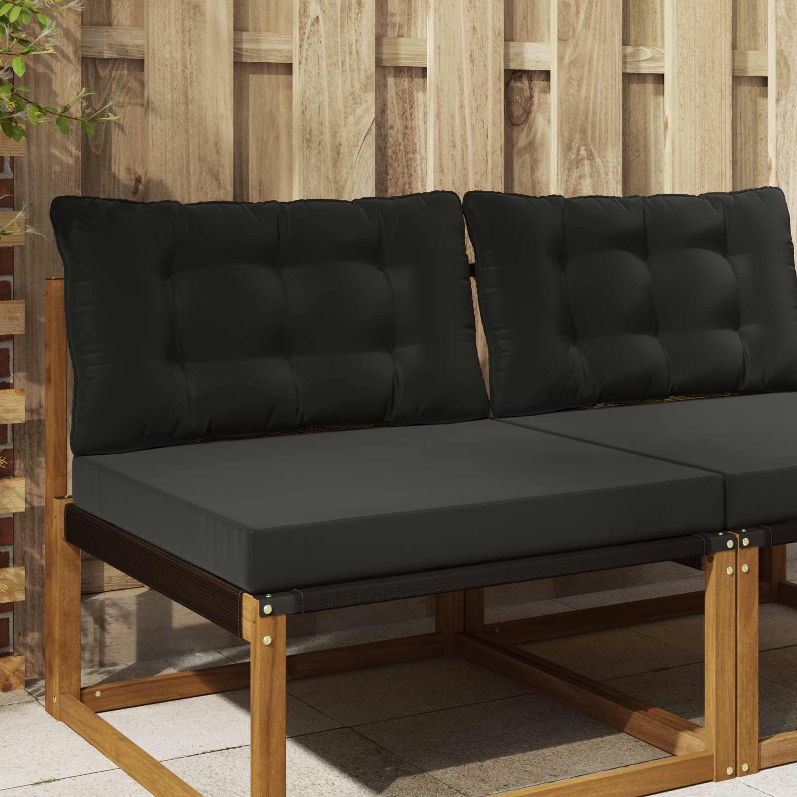 Cojín para sofá de exterior 2 pcs Antracita Poliéster