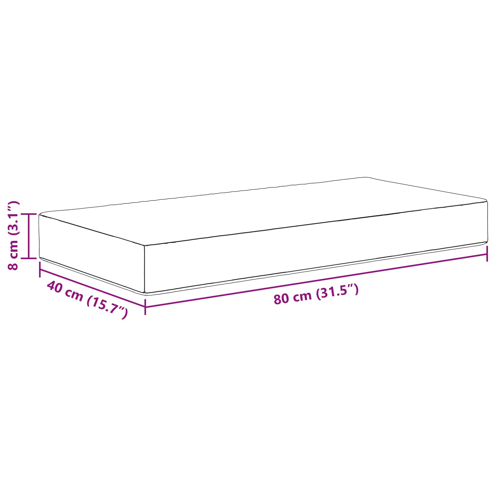 Almohada para el asiento Rosa 80 x 40 x 8 cm 100% Poliéster