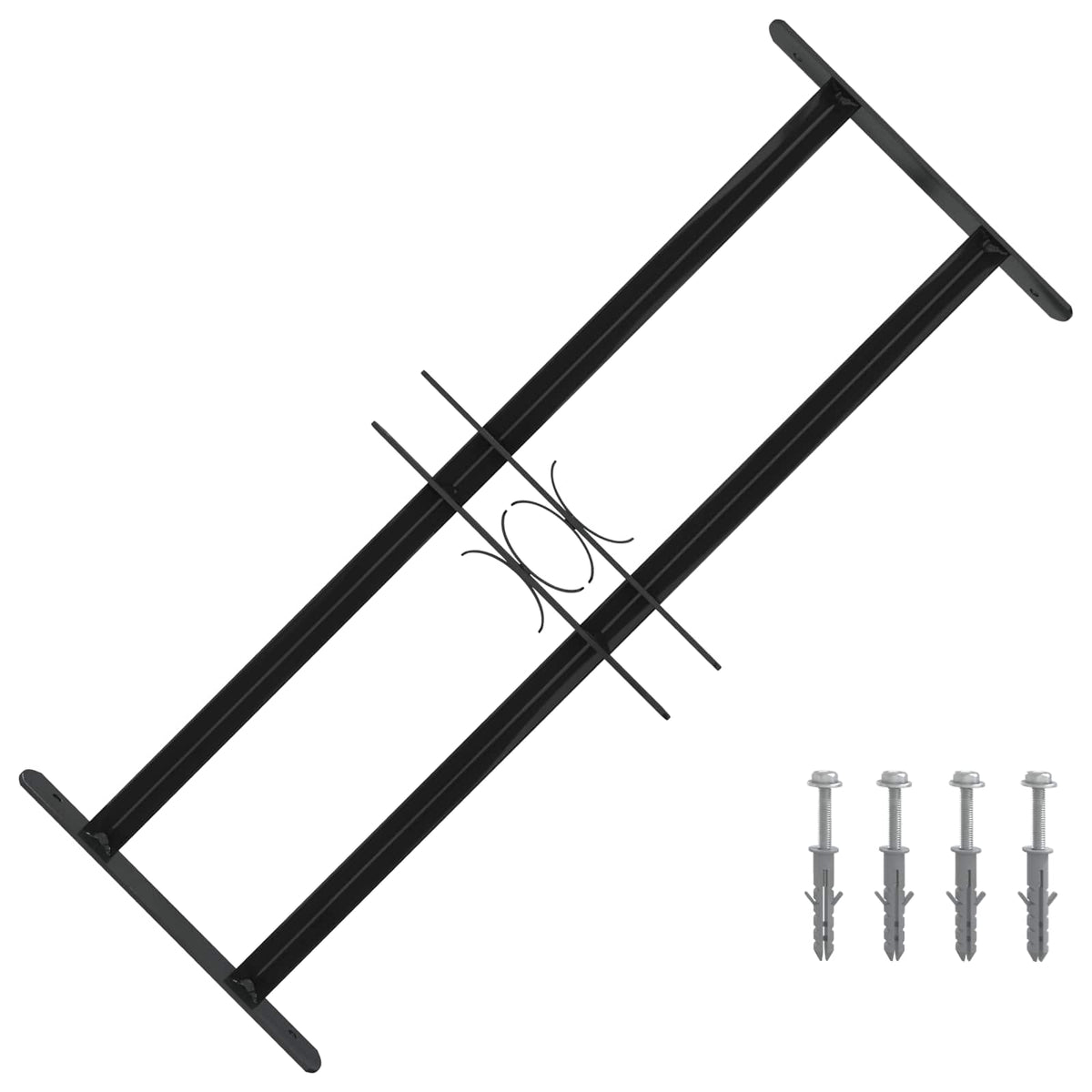 Grelha de Segurança para Janelas com 3 Barras 3 pçs 43-74 cm