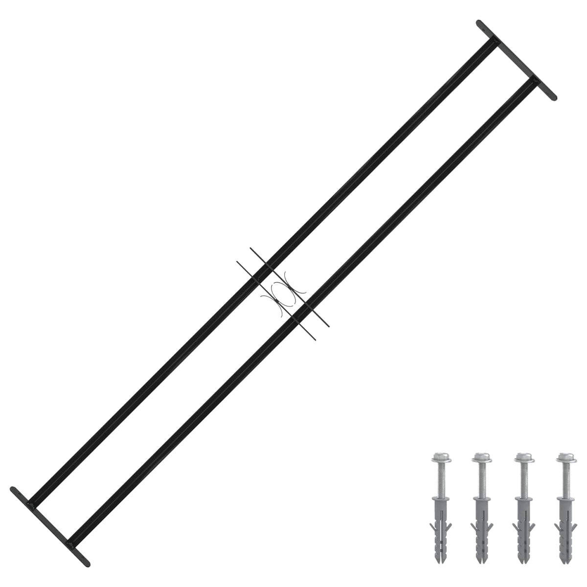 Grelha de Segurança para Janelas com 3 Barras 3 pçs 43-74 cm