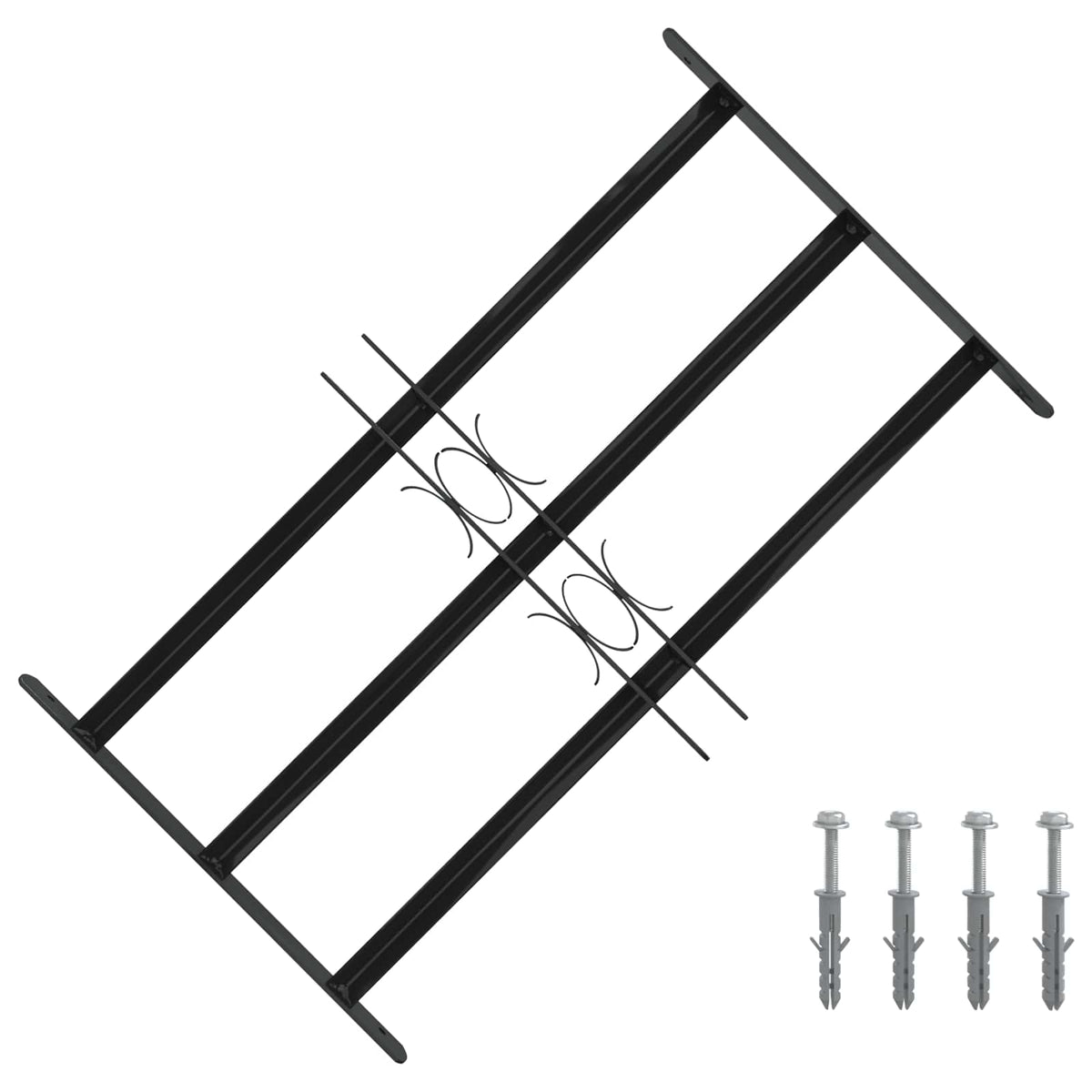 Grelha de Segurança para Janelas com 3 Barras 3 pçs 43-74 cm