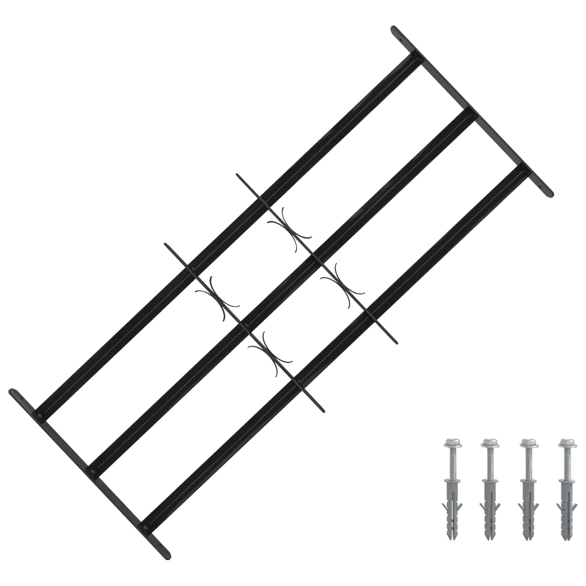 Grelha de Segurança para Janelas com 3 Barras 3 pçs 43-74 cm