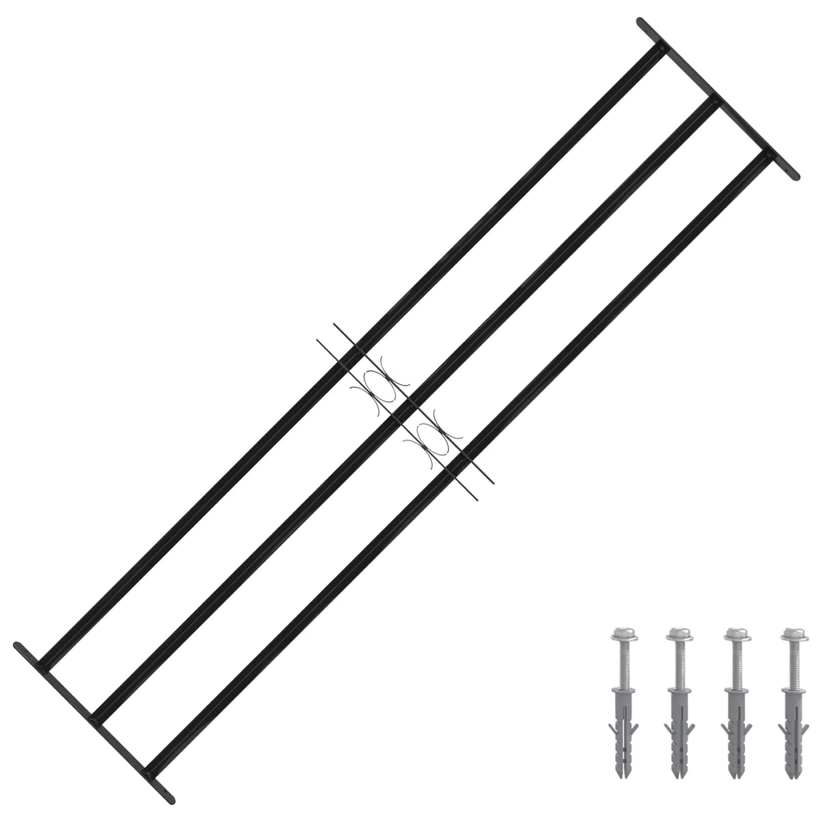 Grelha de Segurança para Janelas com 3 Barras 3 pçs 43-74 cm