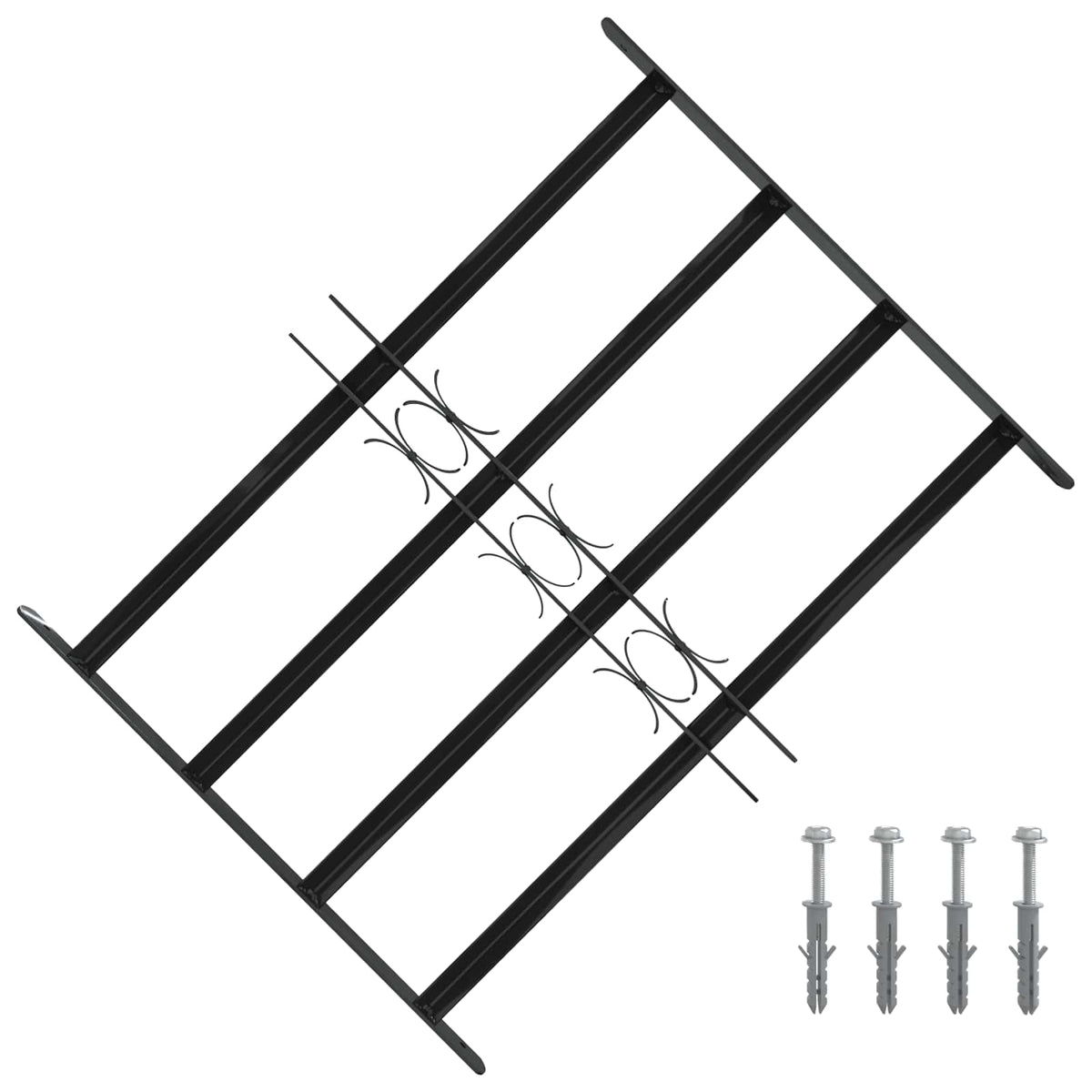 Grelha de Segurança para Janelas com 3 Barras 3 pçs 43-74 cm