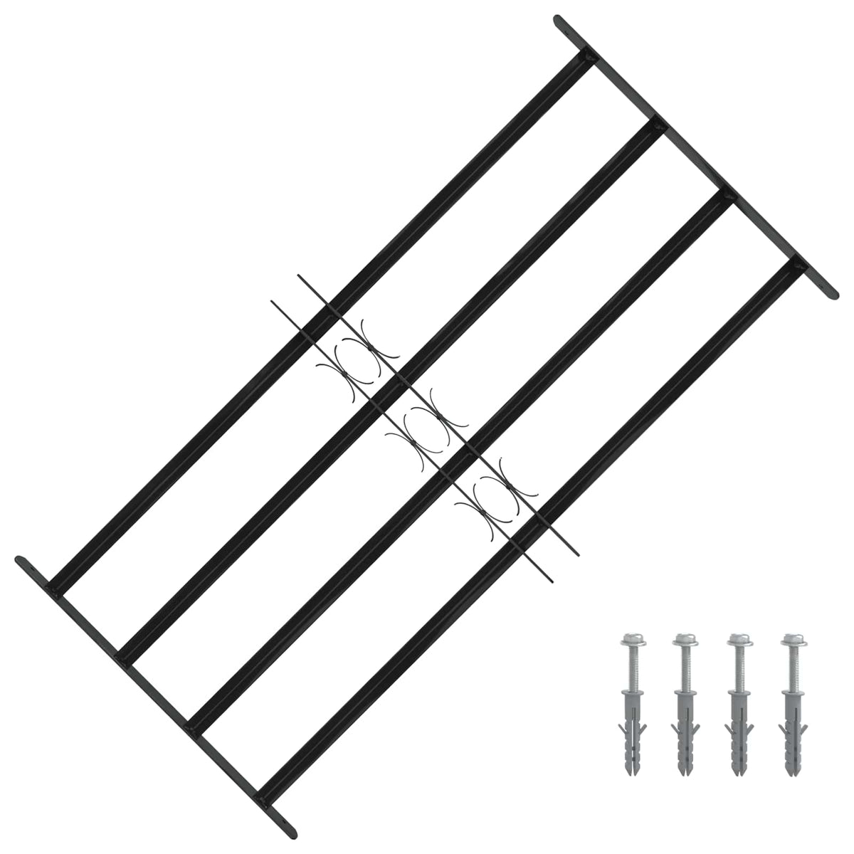Grelha de Segurança para Janelas com 3 Barras 3 pçs 43-74 cm