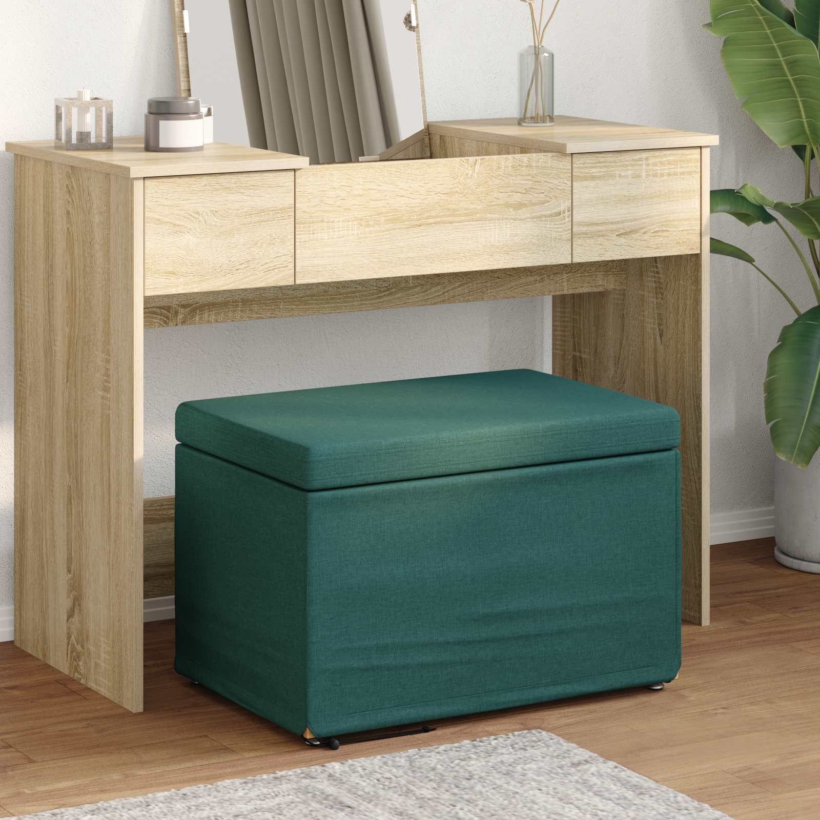 Taburete 101 x 41 x 40 cm Cuero Sintético y Madera Fabricada