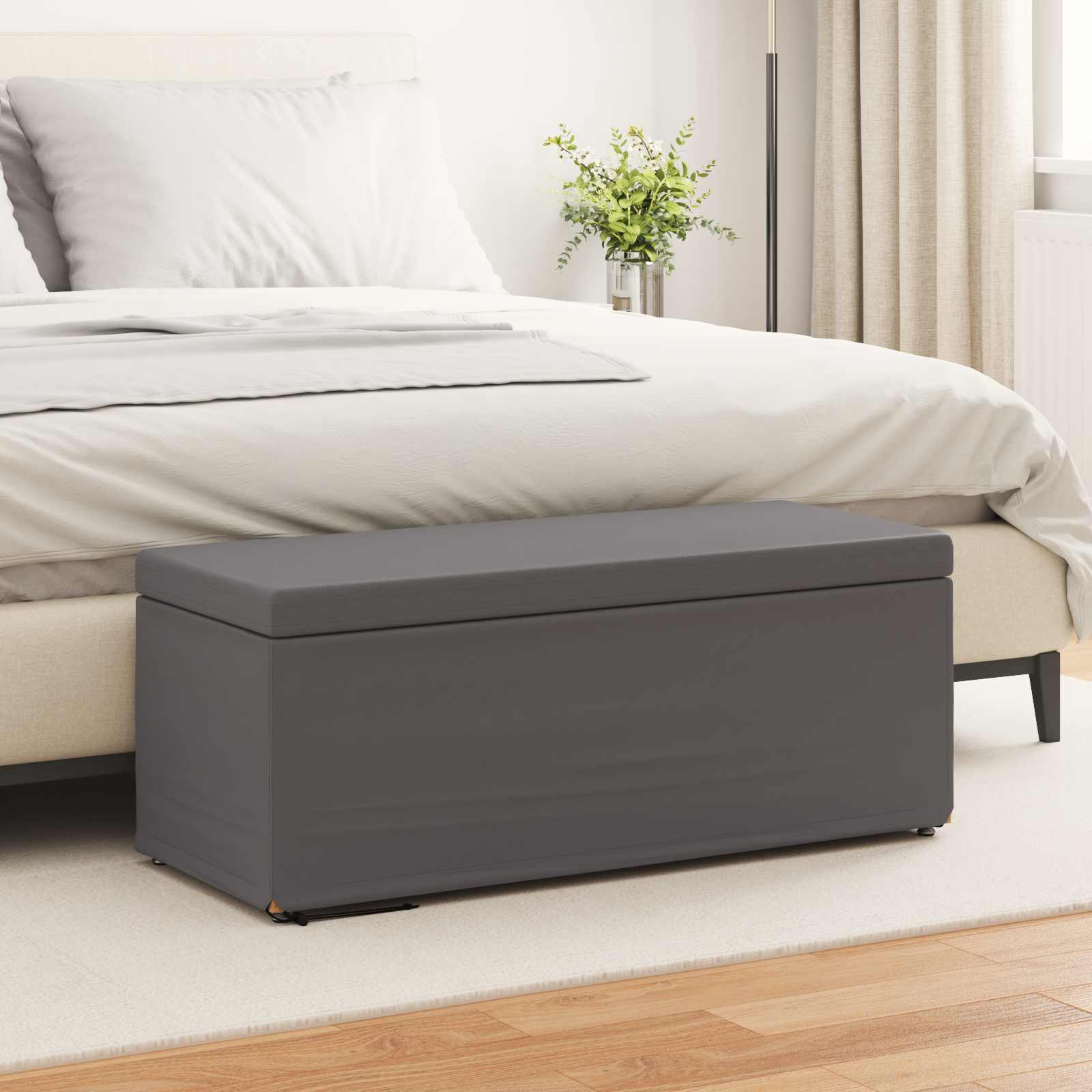 Taburete 101 x 41 x 40 cm Cuero Sintético y Madera Fabricada