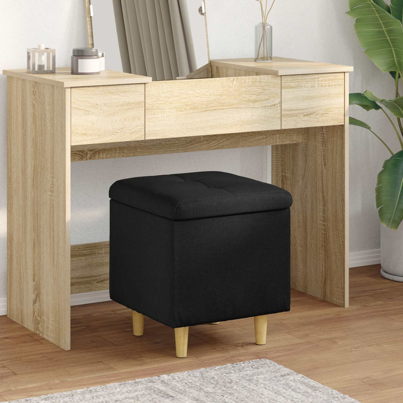 Storage Ottoman 40 x 40 x 45 cm Faux Leather