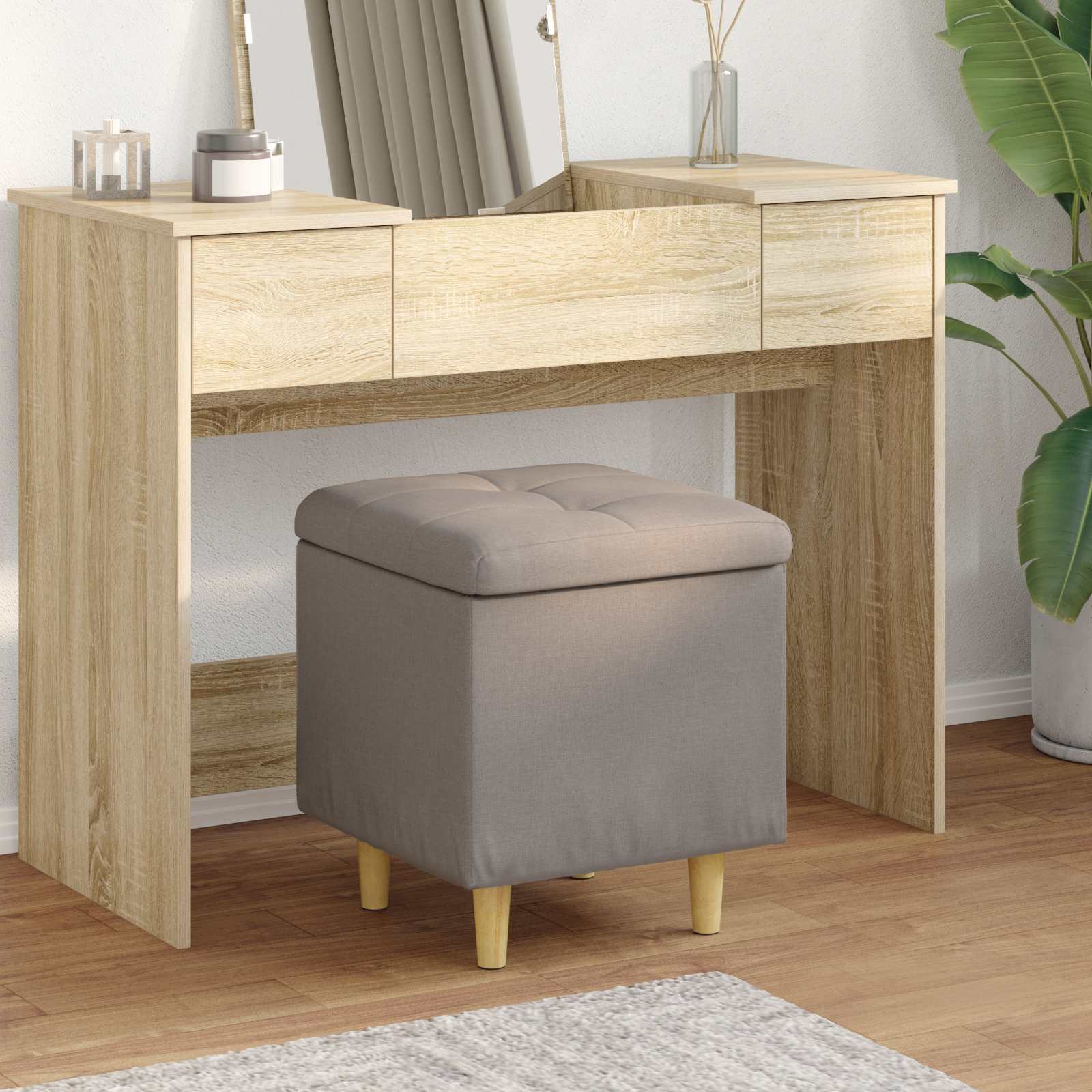 Storage Ottoman 40 x 40 x 45 cm Faux Leather