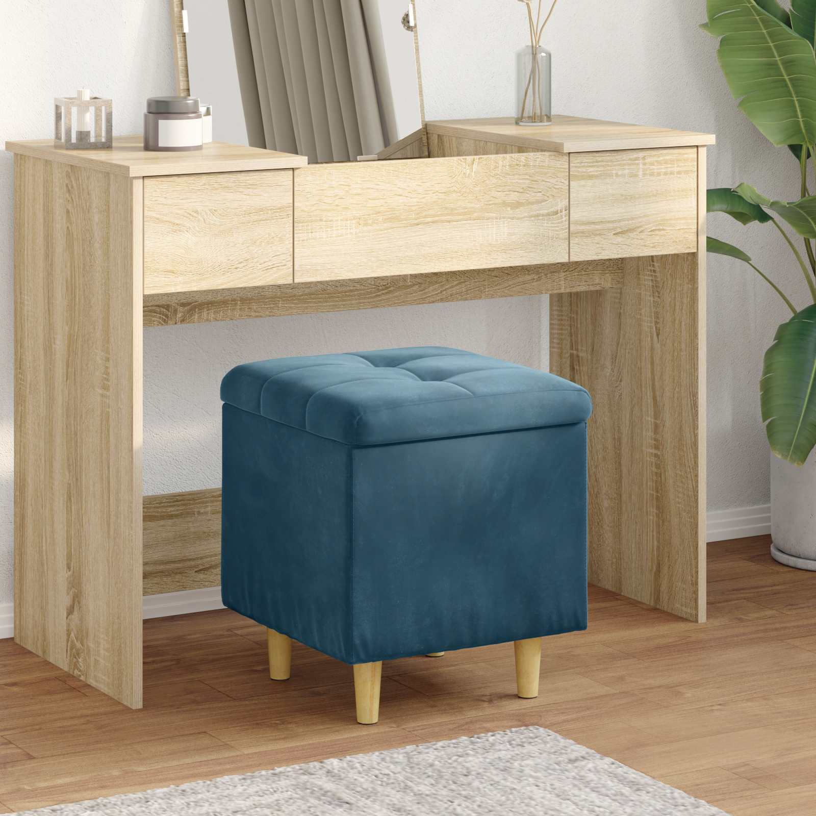 Storage Ottoman 40 x 40 x 45 cm Faux Leather