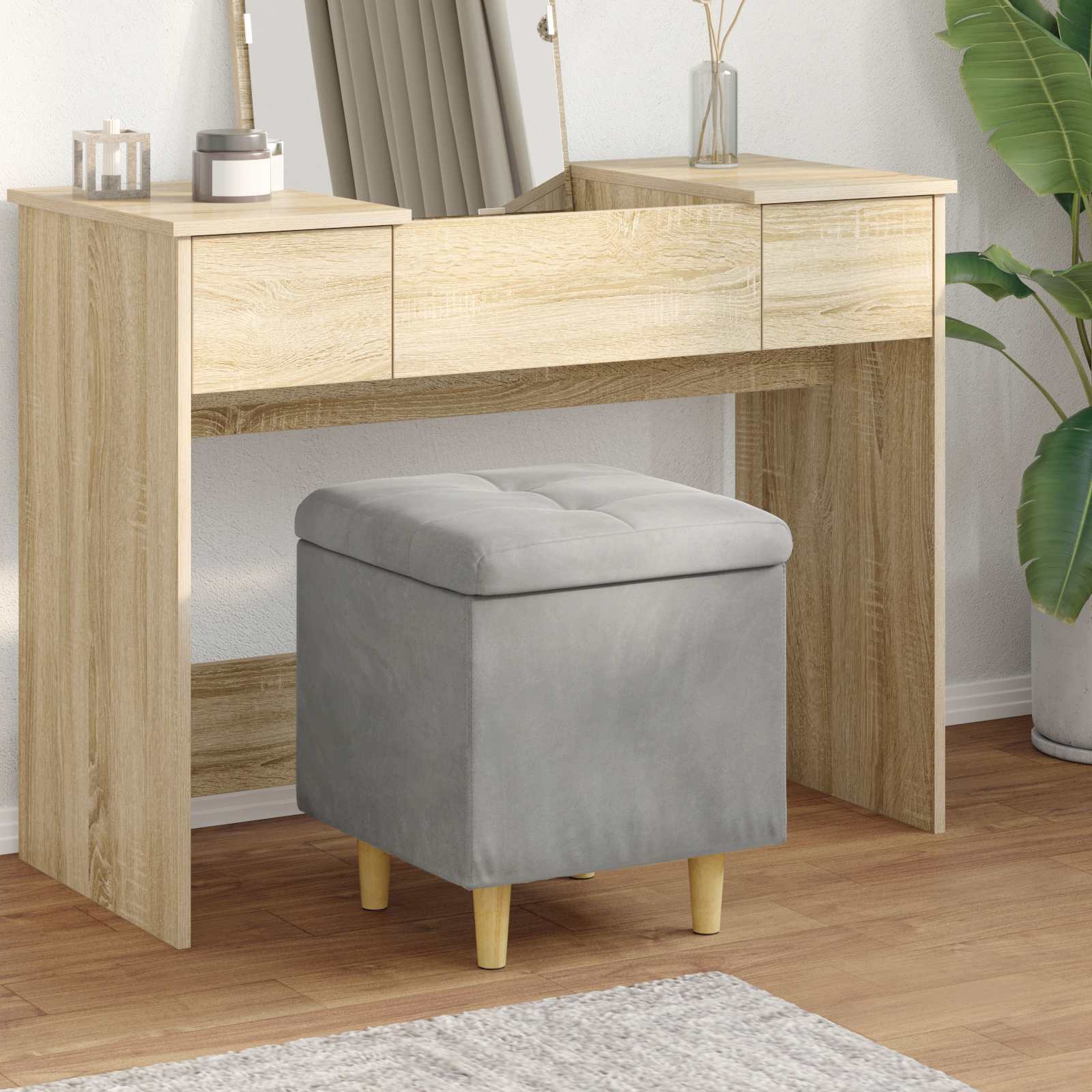 Storage Ottoman 40 x 40 x 45 cm Faux Leather