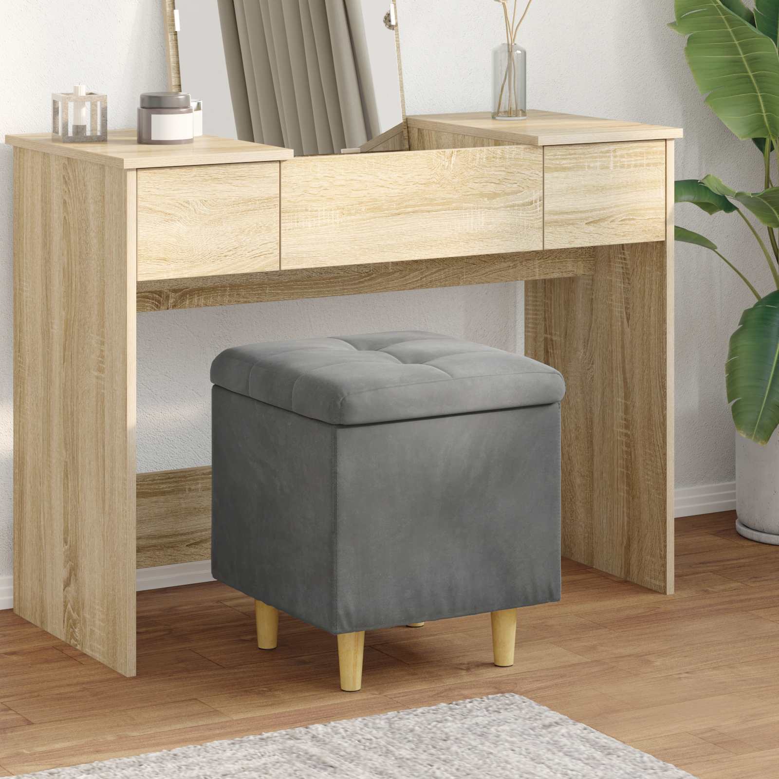 Storage Ottoman 40 x 40 x 45 cm Faux Leather
