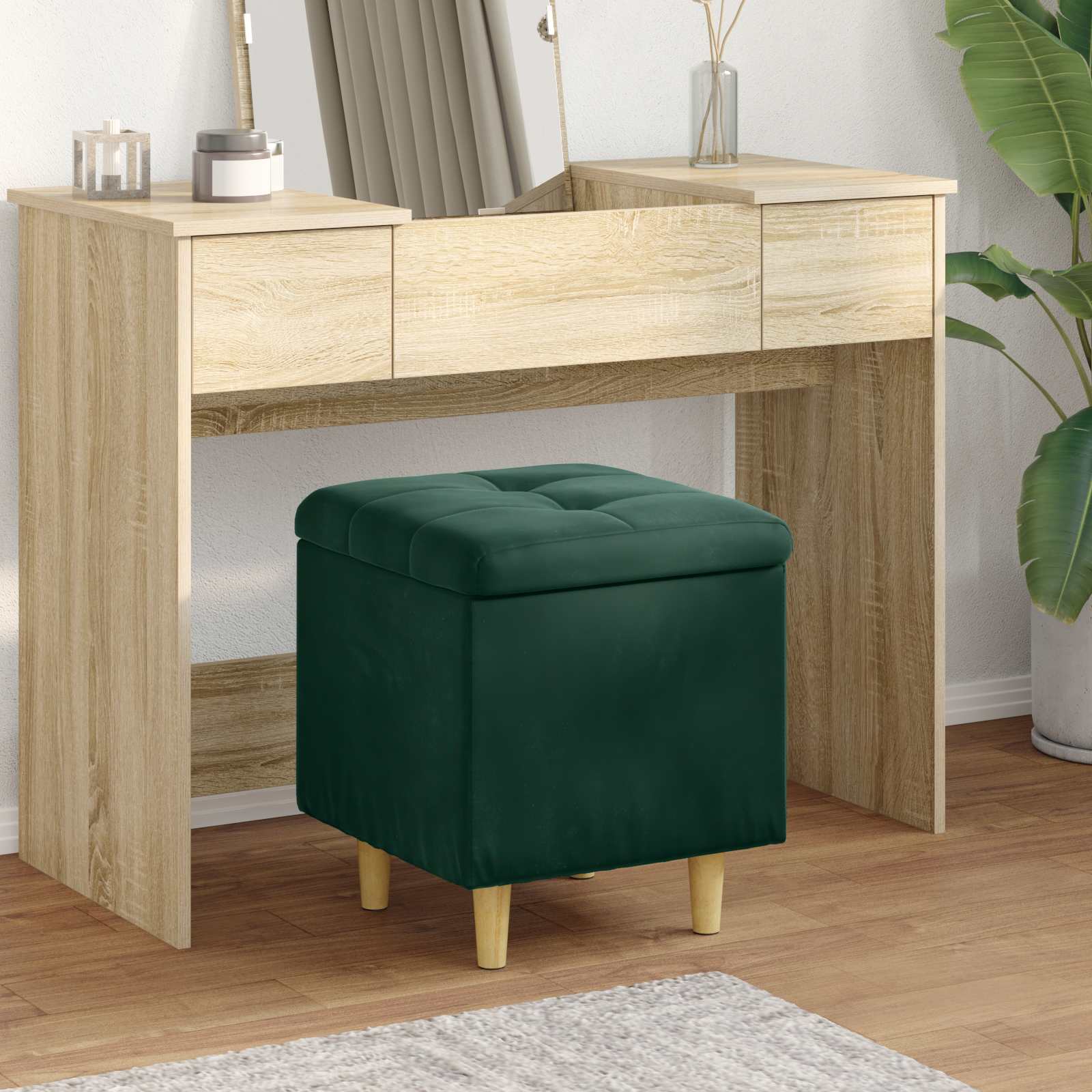Storage Ottoman 40 x 40 x 45 cm Faux Leather