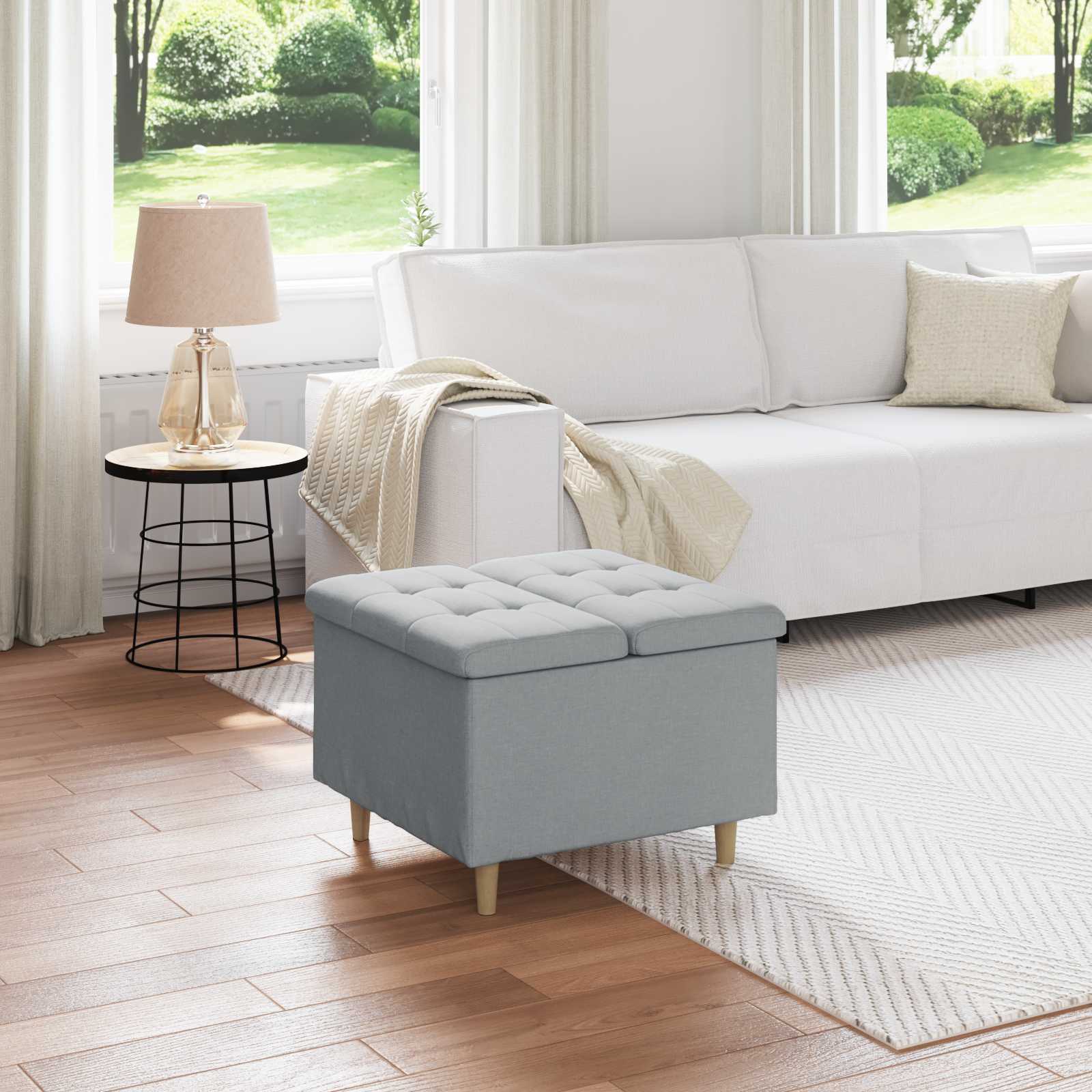 Storage Ottoman 40 x 40 x 45 cm Faux Leather