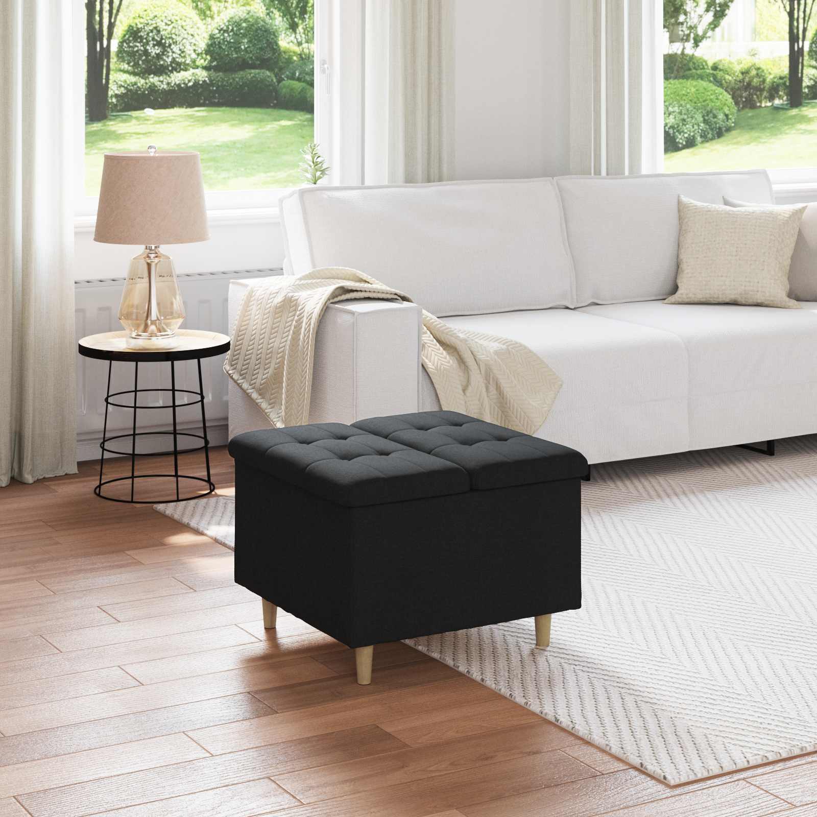 Storage Ottoman 40 x 40 x 45 cm Faux Leather