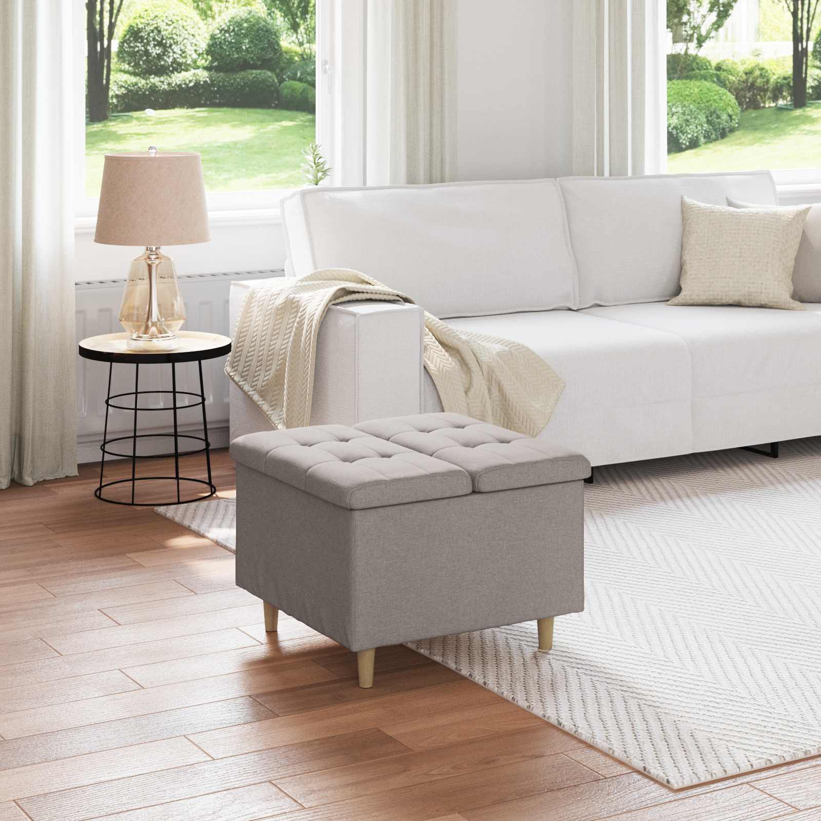 Storage Ottoman 40 x 40 x 45 cm Faux Leather