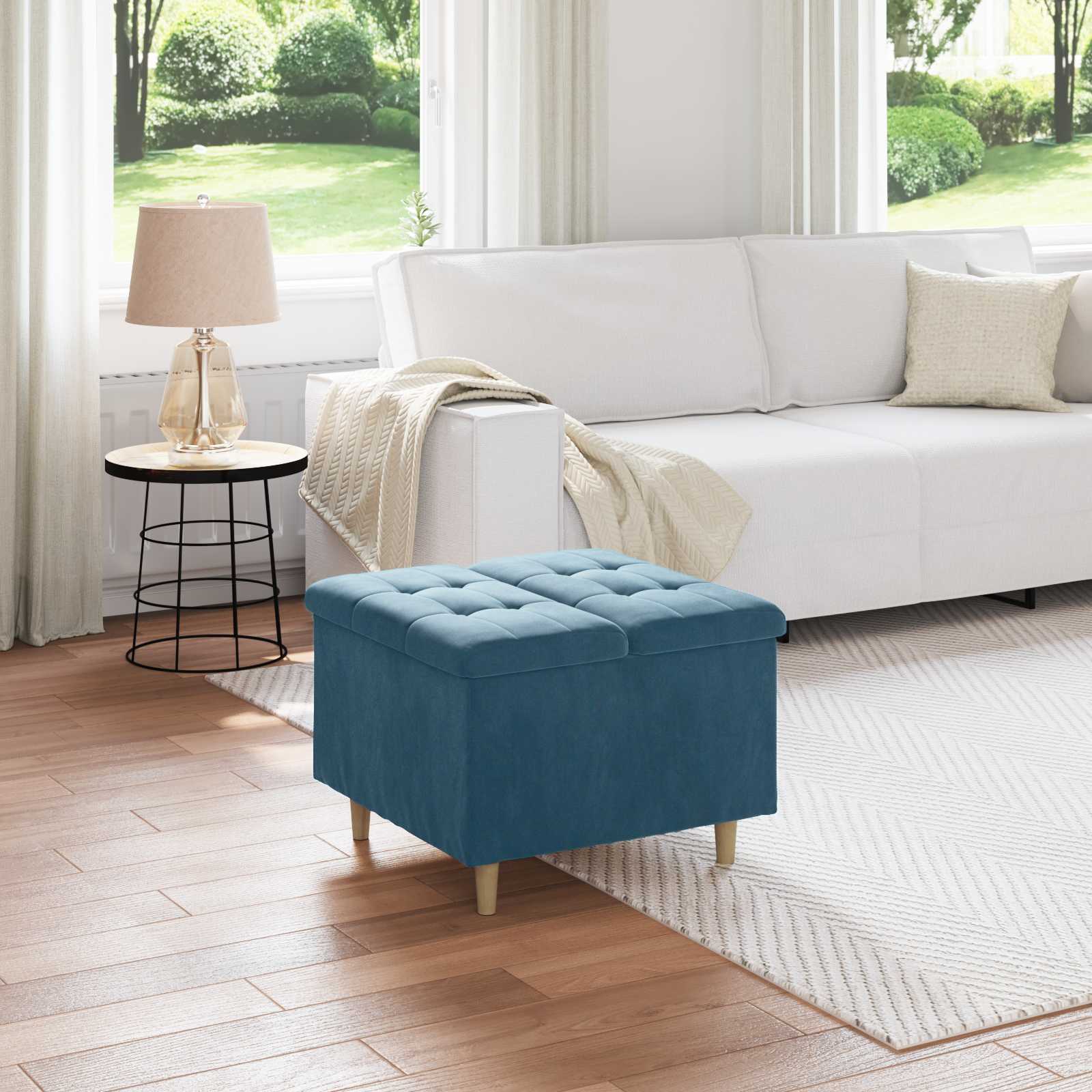 Storage Ottoman 40 x 40 x 45 cm Faux Leather