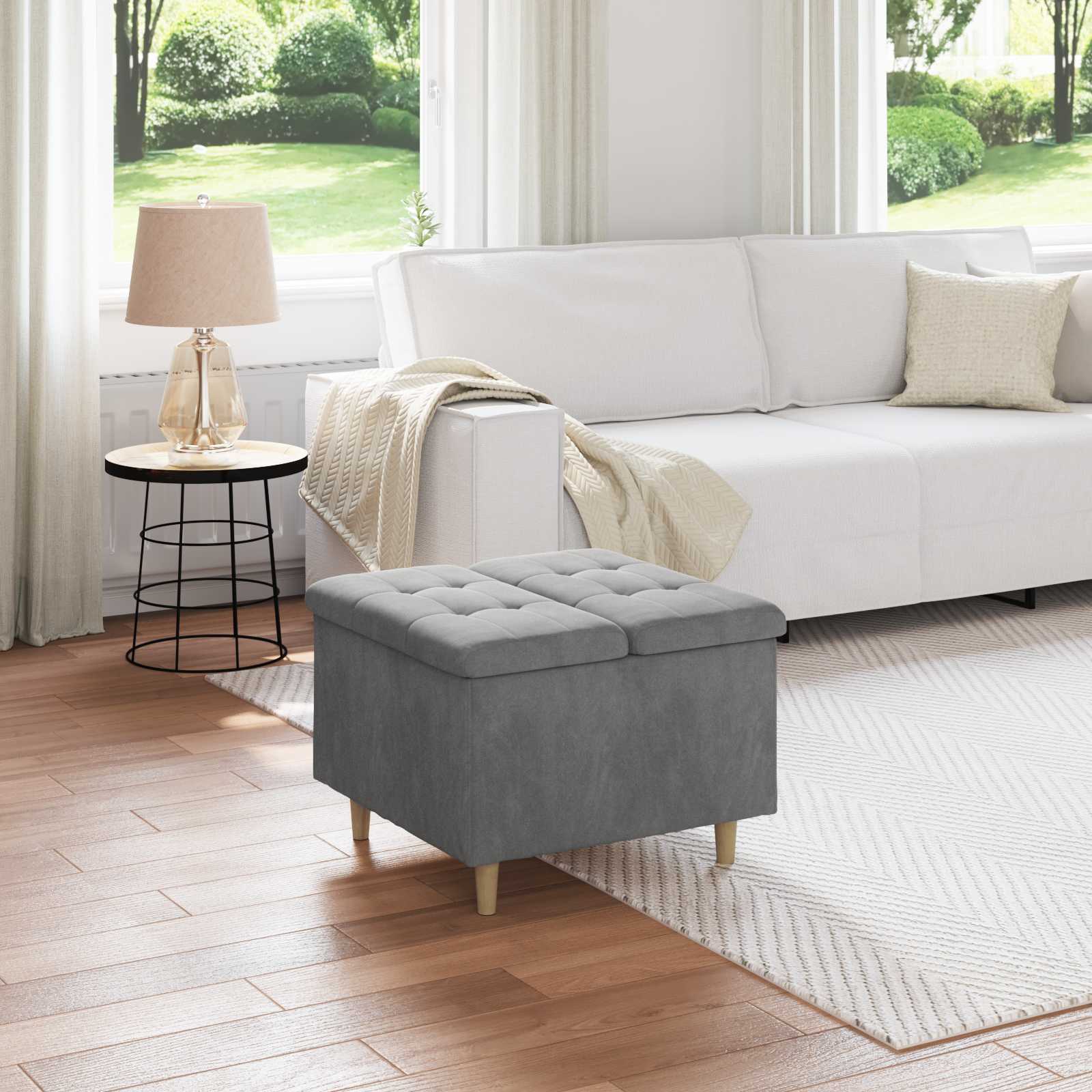 Storage Ottoman 40 x 40 x 45 cm Faux Leather