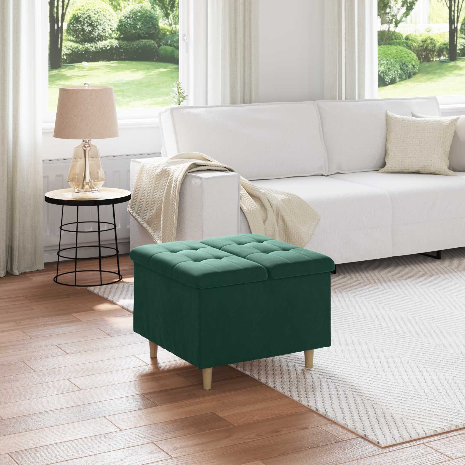 Storage Ottoman 40 x 40 x 45 cm Faux Leather