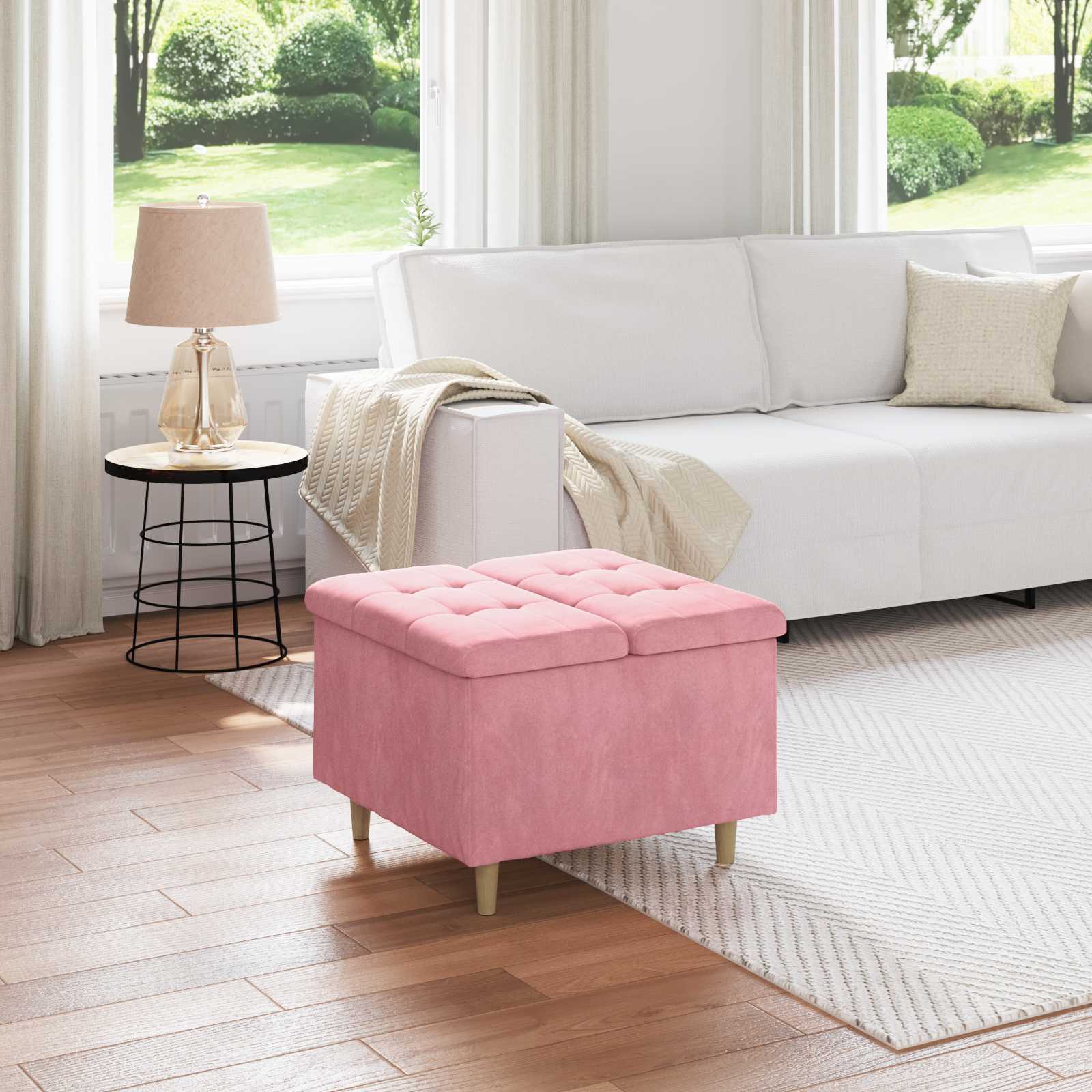 Storage Ottoman 40 x 40 x 45 cm Faux Leather