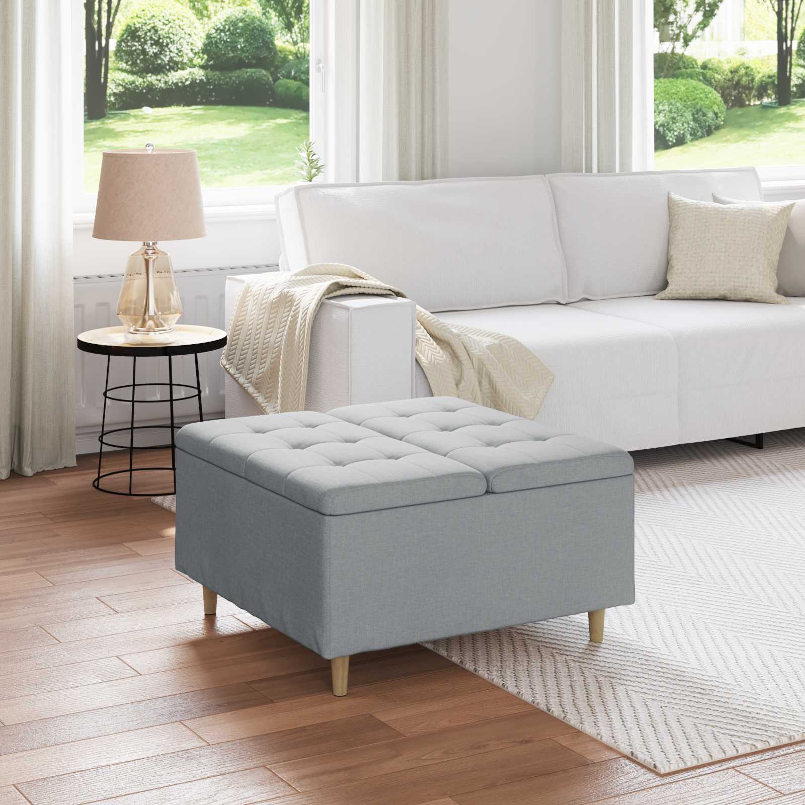 Storage Ottoman 40 x 40 x 45 cm Faux Leather