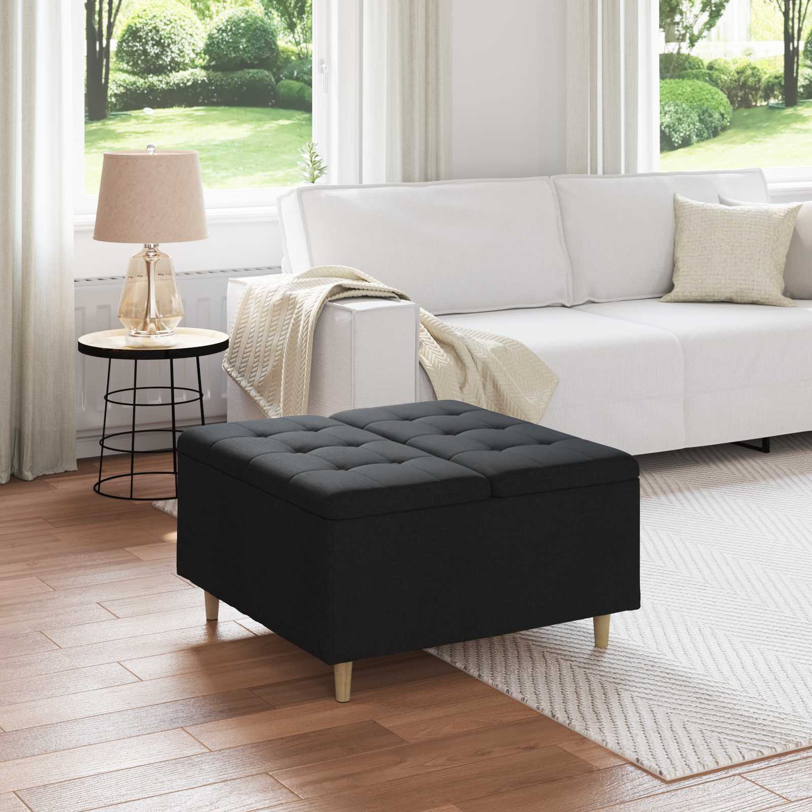 Storage Ottoman 40 x 40 x 45 cm Faux Leather