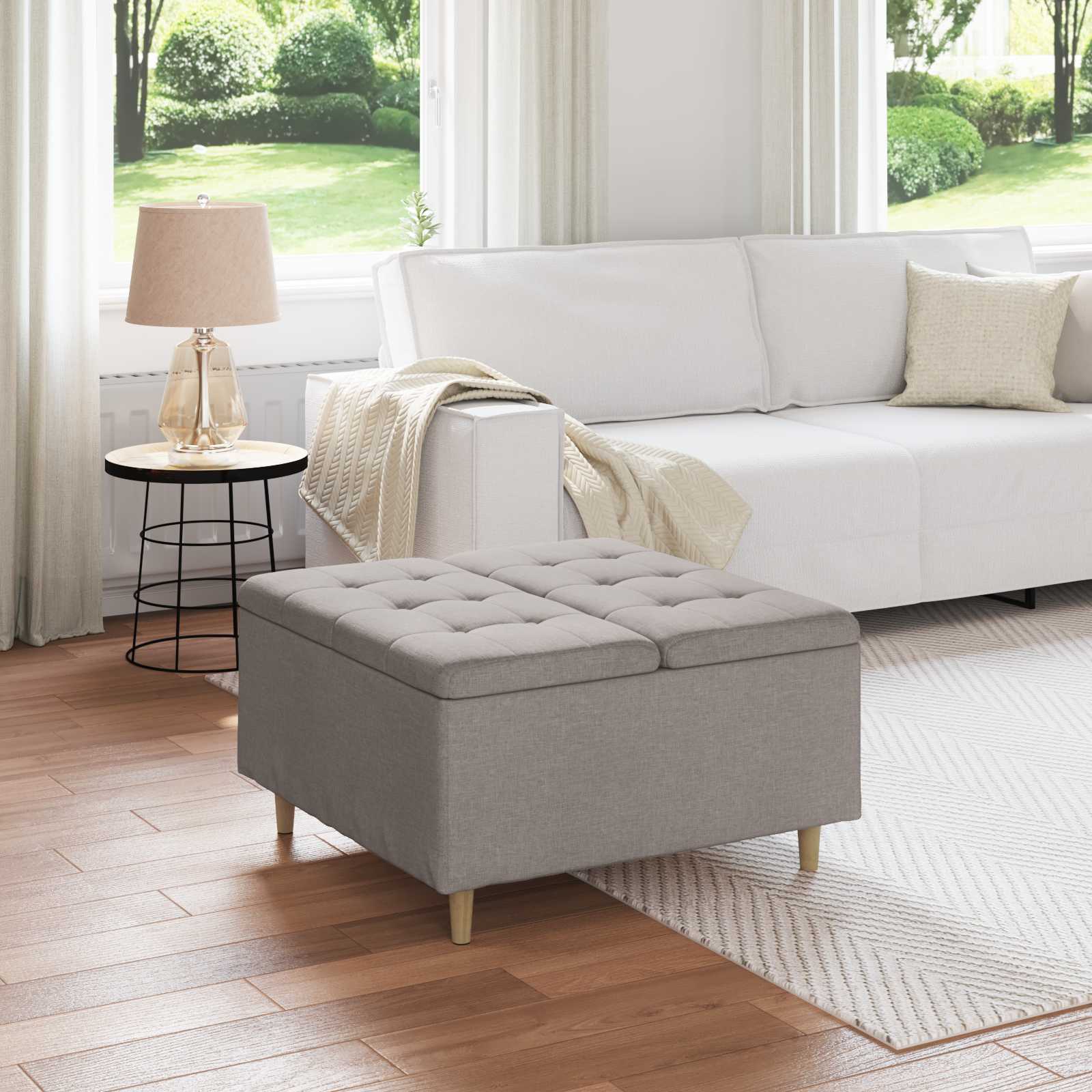 Storage Ottoman 40 x 40 x 45 cm Faux Leather