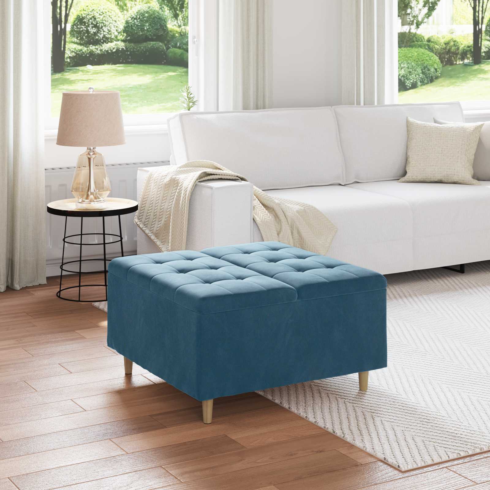 Storage Ottoman 40 x 40 x 45 cm Faux Leather
