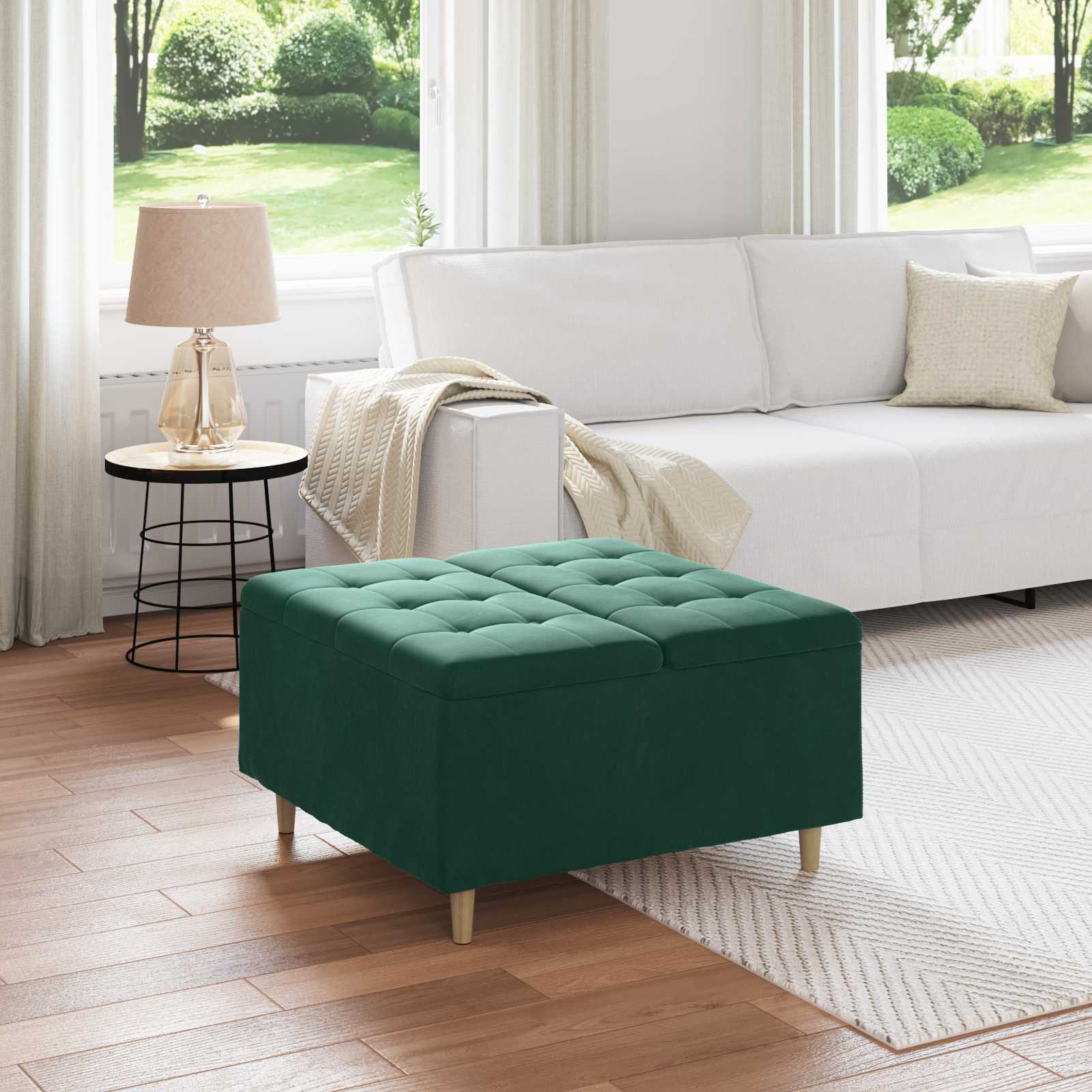 Storage Ottoman 40 x 40 x 45 cm Faux Leather