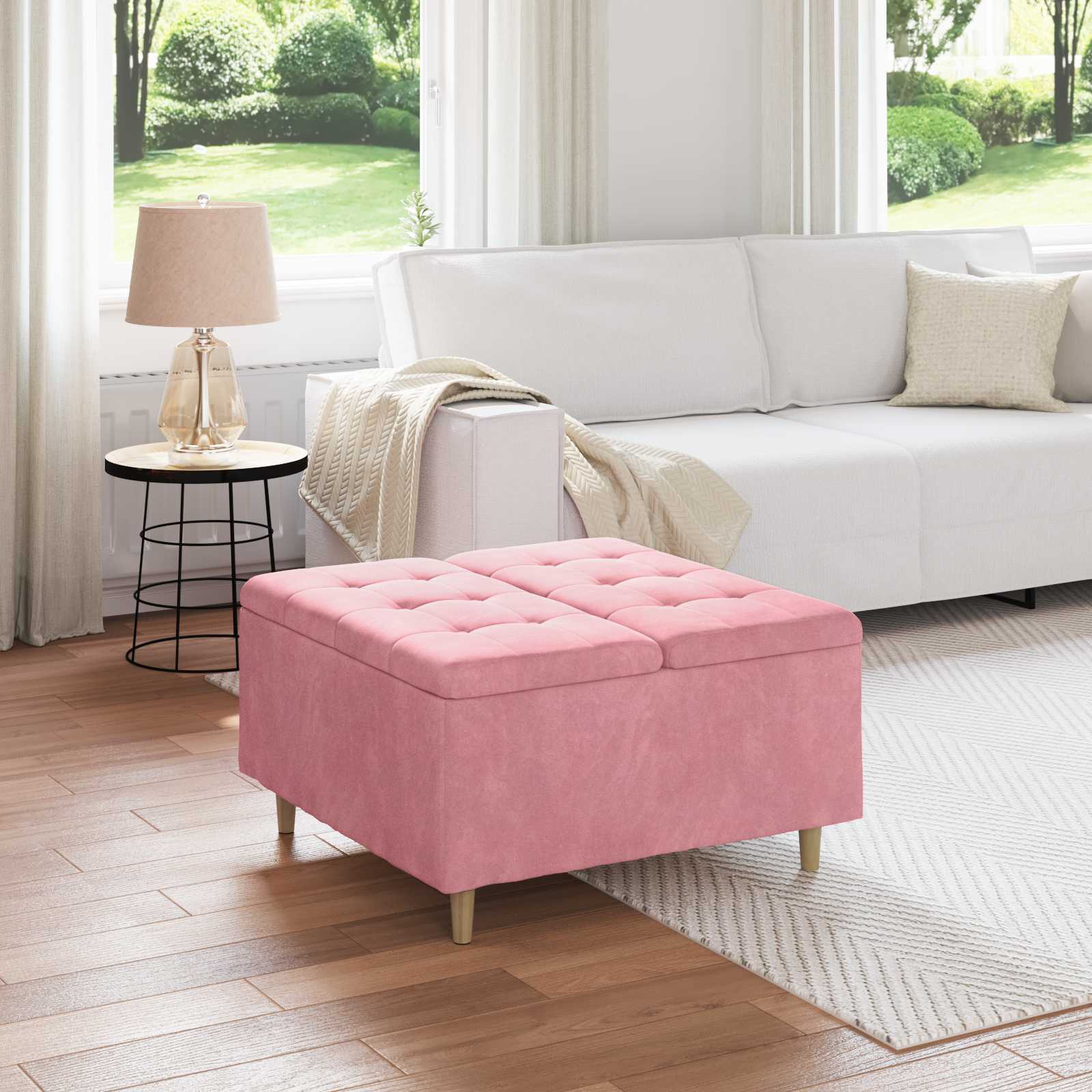 Storage Ottoman 40 x 40 x 45 cm Faux Leather