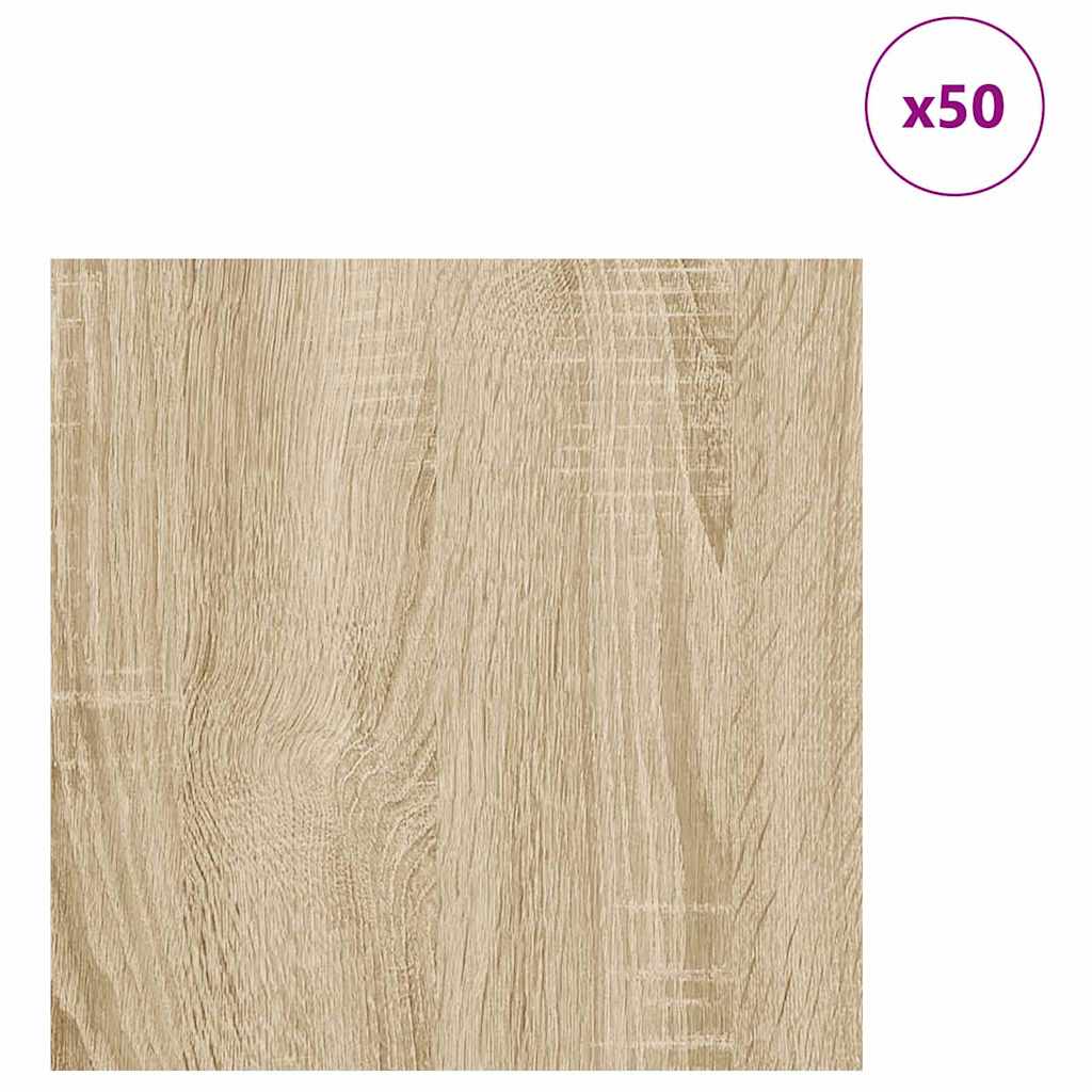 Paneles Decorativos 50 pcs Roble Sonoma 30 x 30 x 0.27 cm