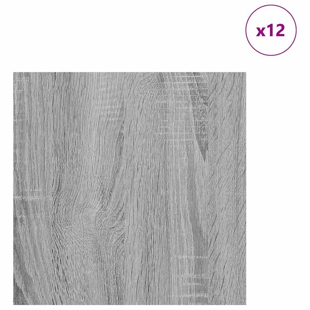 Paneles Decorativos 12 pcs Gris Sonoma 30 x 30 x 0.27 cm